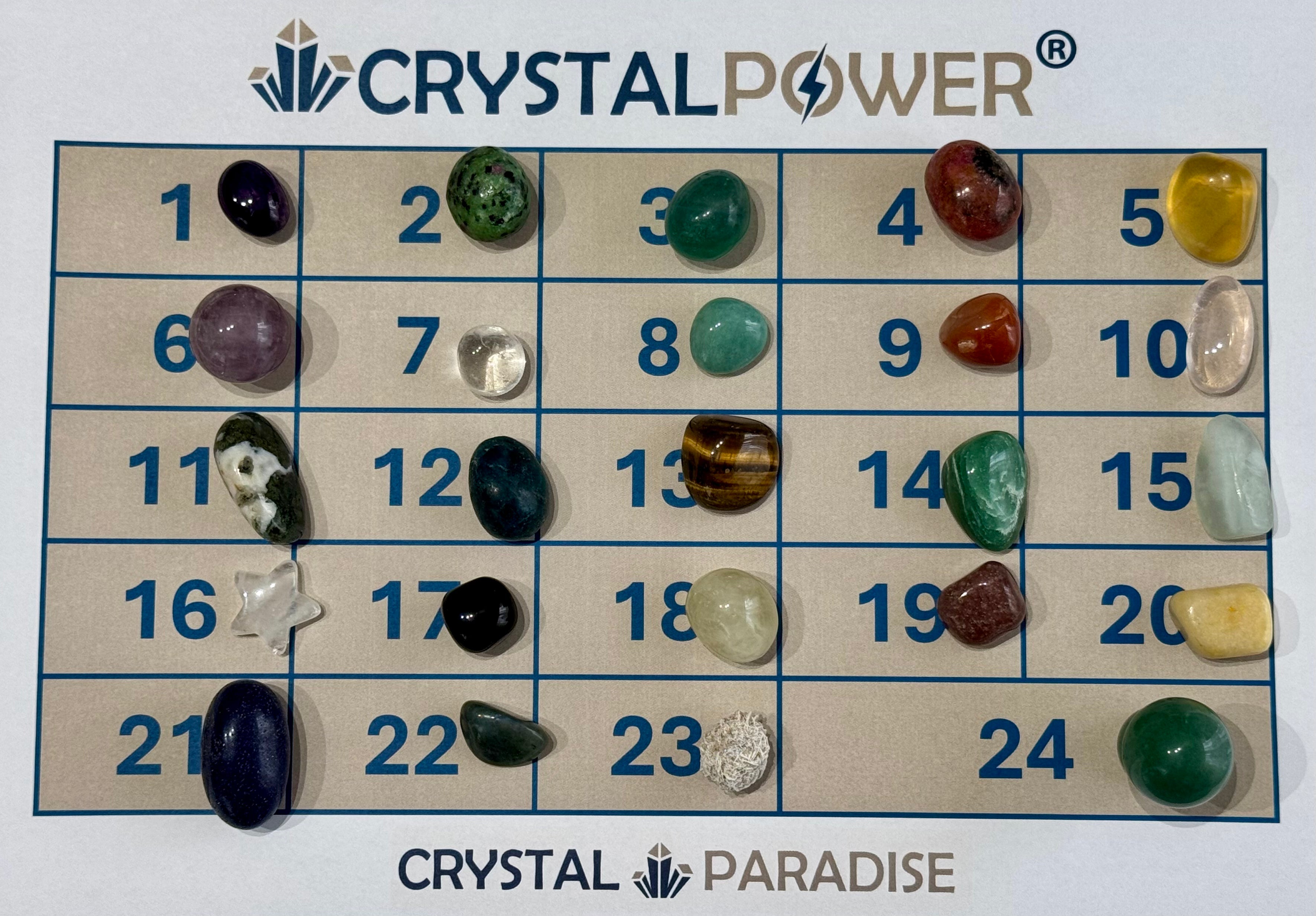 Adventskalender Crystal Mix - 24 Steine - einer für jedes Türchen - crystal paradise