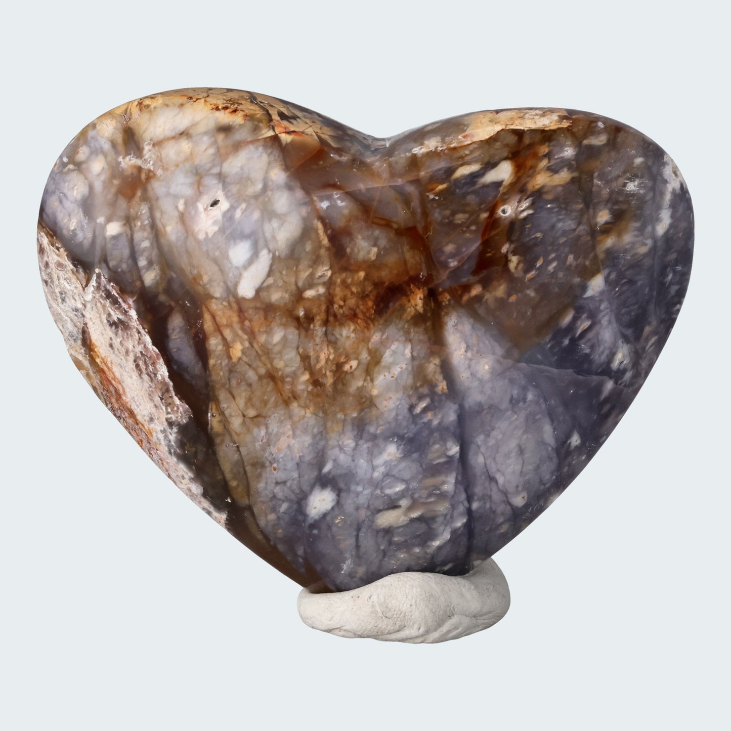 Herz aus Pink Plume Achat