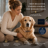 Hundehalsband Rosenquarz crystalpower® zur Stärkung der Bindung zwischen Hund und Hundeeltern
