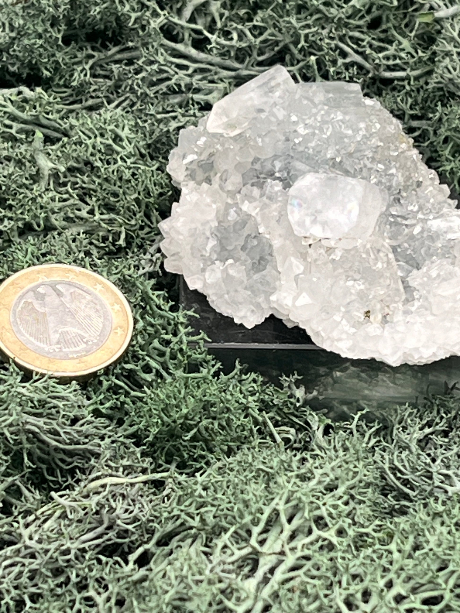 Apophyllit Stufe aus Indien (88g) - schöne grosse Kristalle zusammen mit Sugar Crystals - crystal paradise