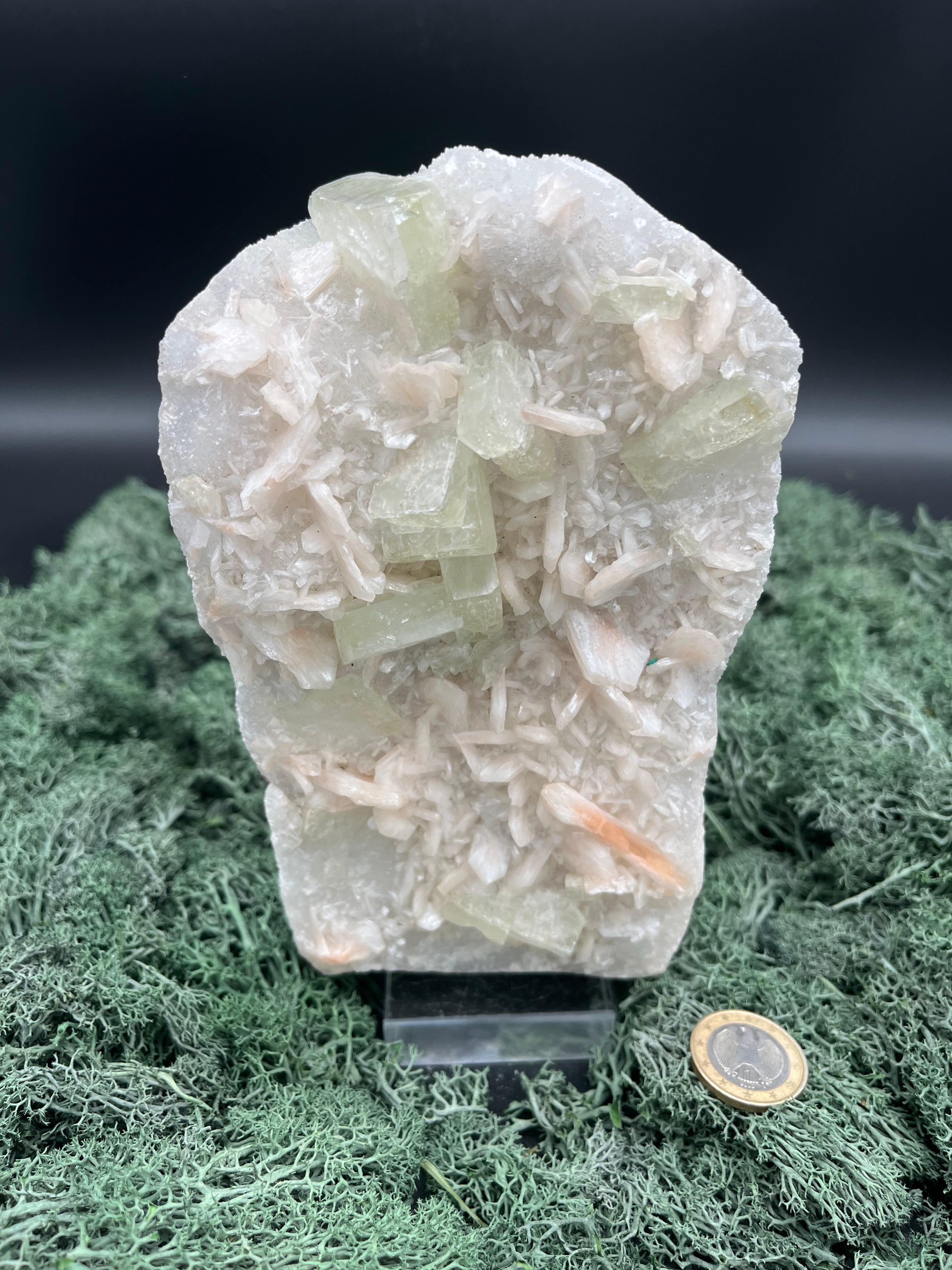 Apophyllit Stilbit Cluster XL aus Indien (1024g)- schöne grüne Kristalle - crystal paradise
