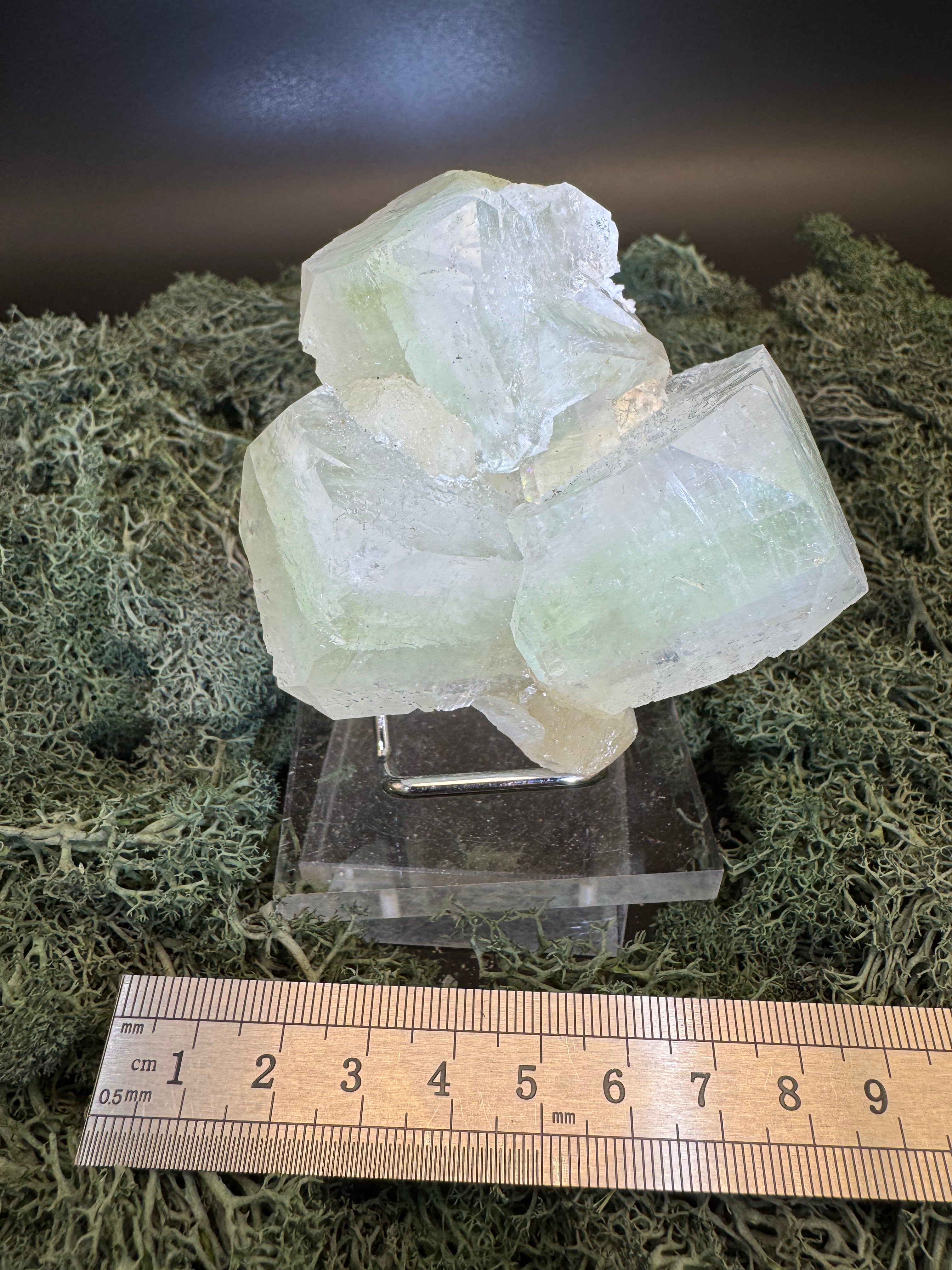 Grüner Apophyllit mit Stilbit Cluster aus Maharashtra, Nashik pune, Indien (230g) - große grüne Würfel - crystal paradise