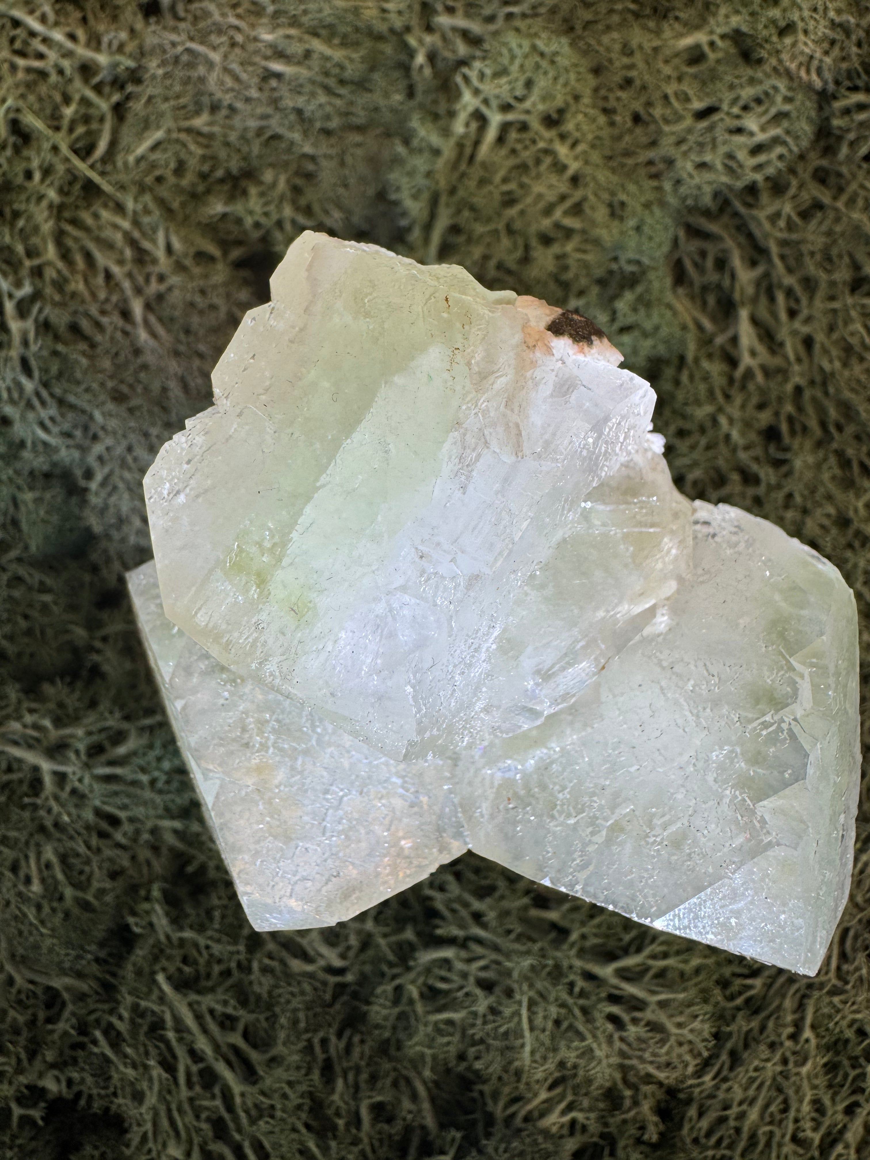 Grüner Apophyllit mit Stilbit Cluster aus Maharashtra, Nashik pune, Indien (230g) - große grüne Würfel - crystal paradise