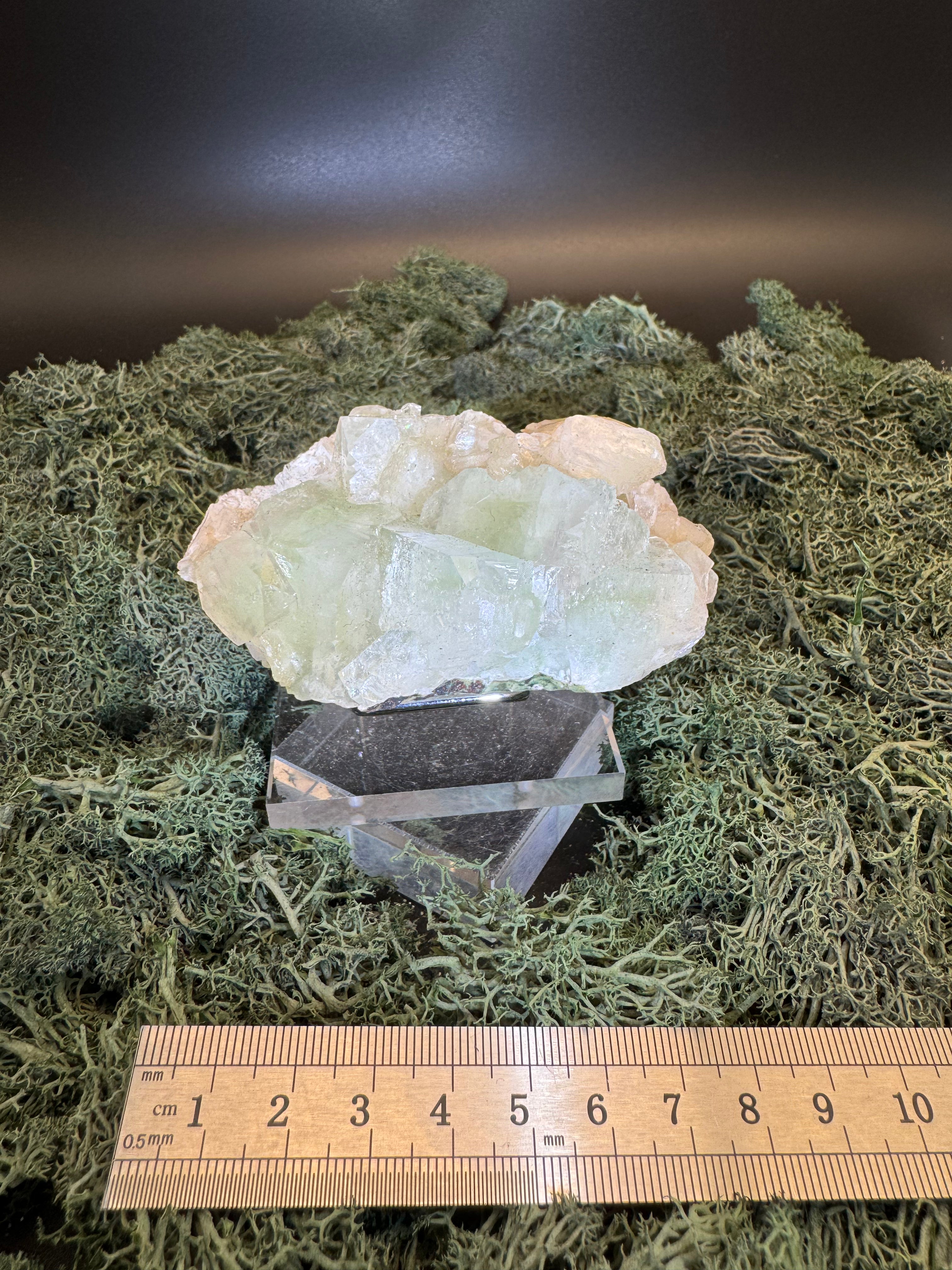 Grüner Apophyllit mit Stilbit Cluster aus Maharashtra, Nashik pune, Indien (231g) - große Kristalle - crystal paradise
