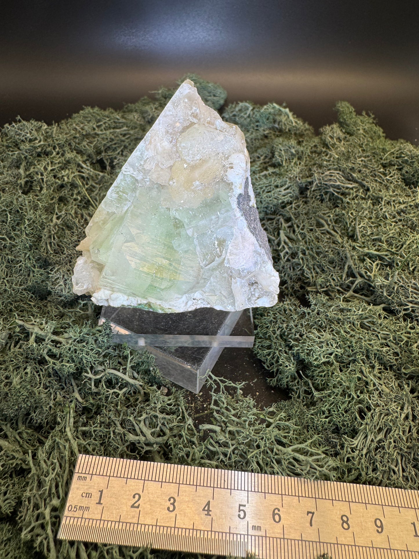 Grüner Apophyllit mit Stilbit Cluster aus Maharashtra, Nashik pune, Indien (219g) - crystal paradise