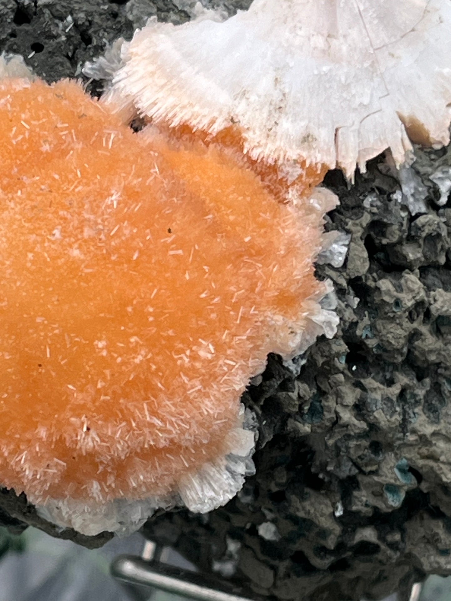 Thomsonit aus Indien (235g) - Stufe - leuchtend orange Farbe - Kugel auf Muttergestein - crystal paradise