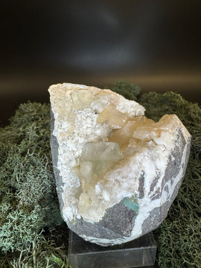 Grüner Apophyllit mit Stilbit Cluster aus Maharashtra, Nashik pune, Indien (493g) - Geodenbildung - crystal paradise