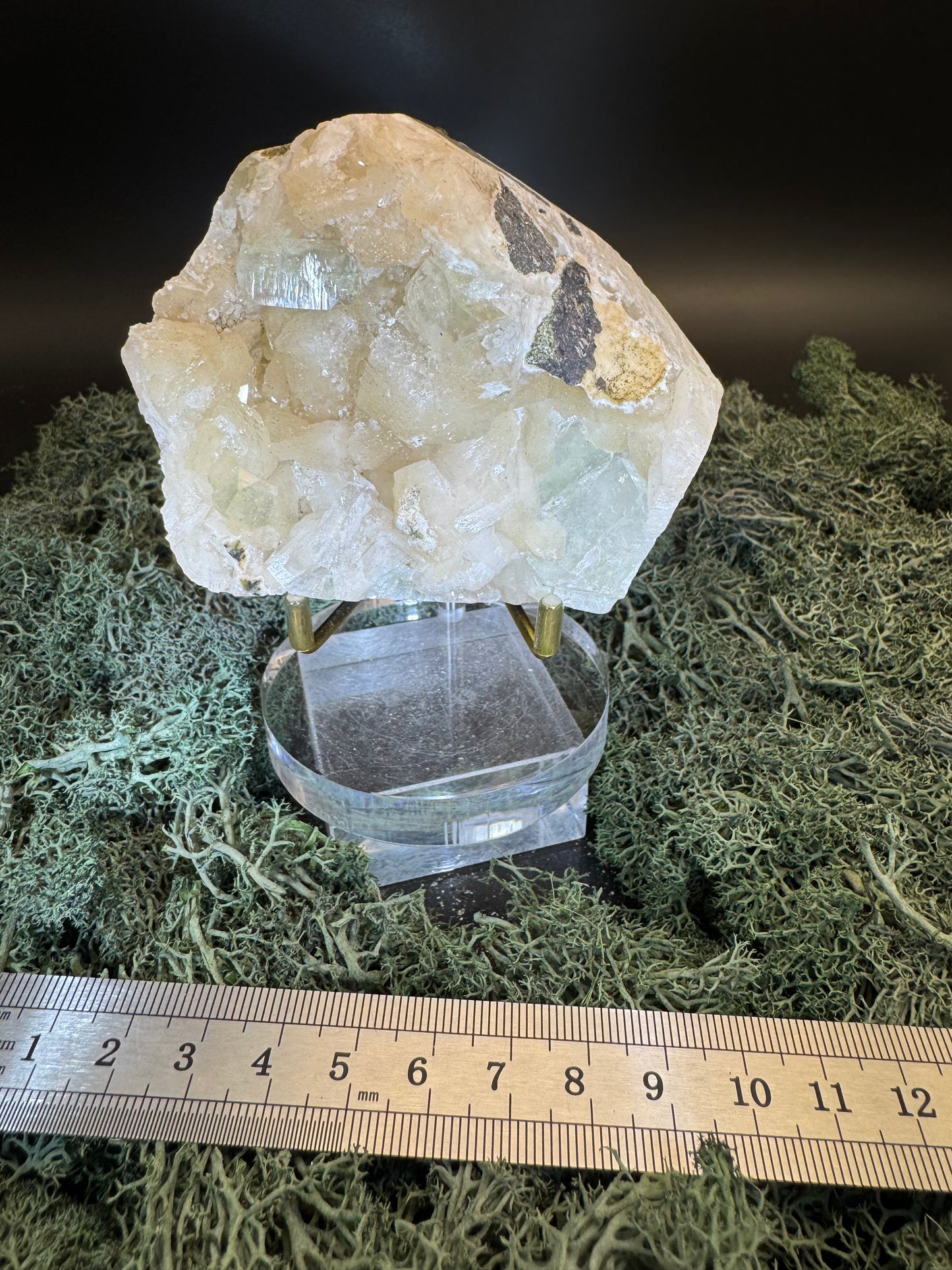 Grüner Apophyllit mit Stilbit Cluster aus Maharashtra, Nashik pune, Indien (400g) - crystal paradise