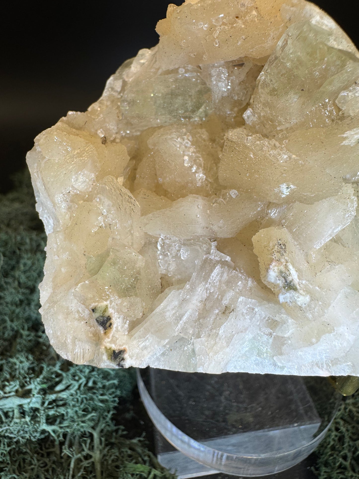 Grüner Apophyllit mit Stilbit Cluster aus Maharashtra, Nashik pune, Indien (400g) - crystal paradise