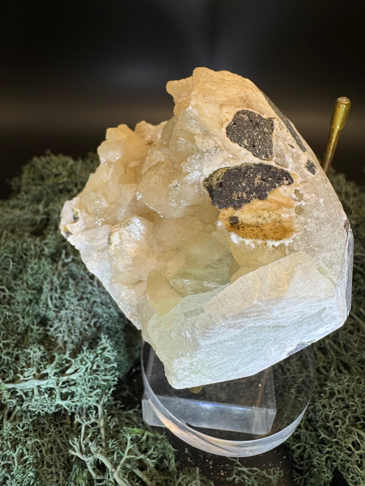 Grüner Apophyllit mit Stilbit Cluster aus Maharashtra, Nashik pune, Indien (400g) - crystal paradise
