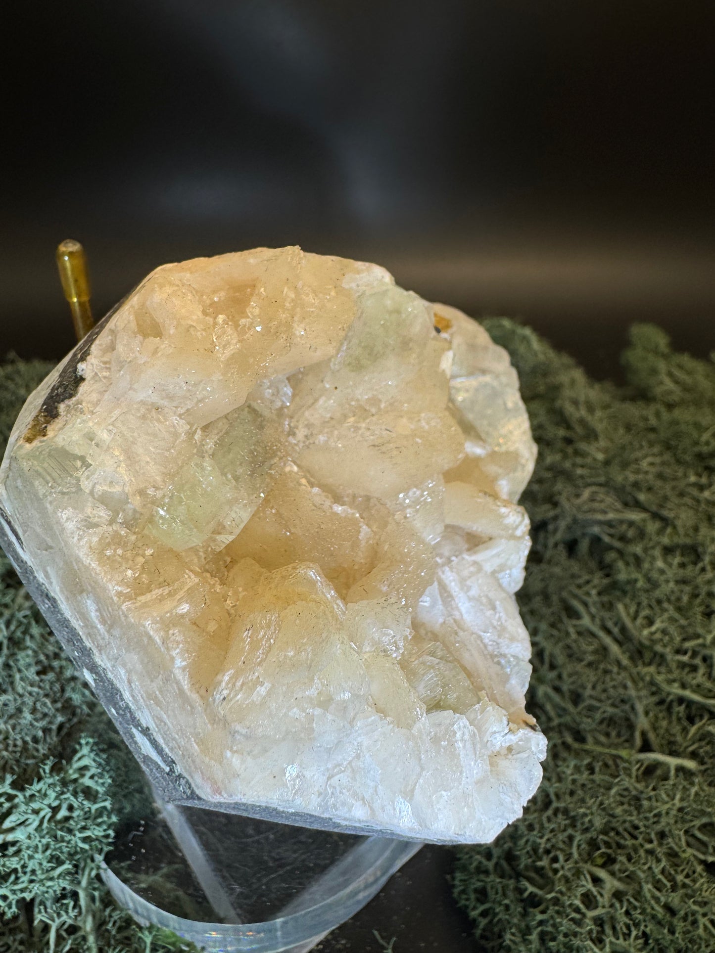 Grüner Apophyllit mit Stilbit Cluster aus Maharashtra, Nashik pune, Indien (400g) - crystal paradise