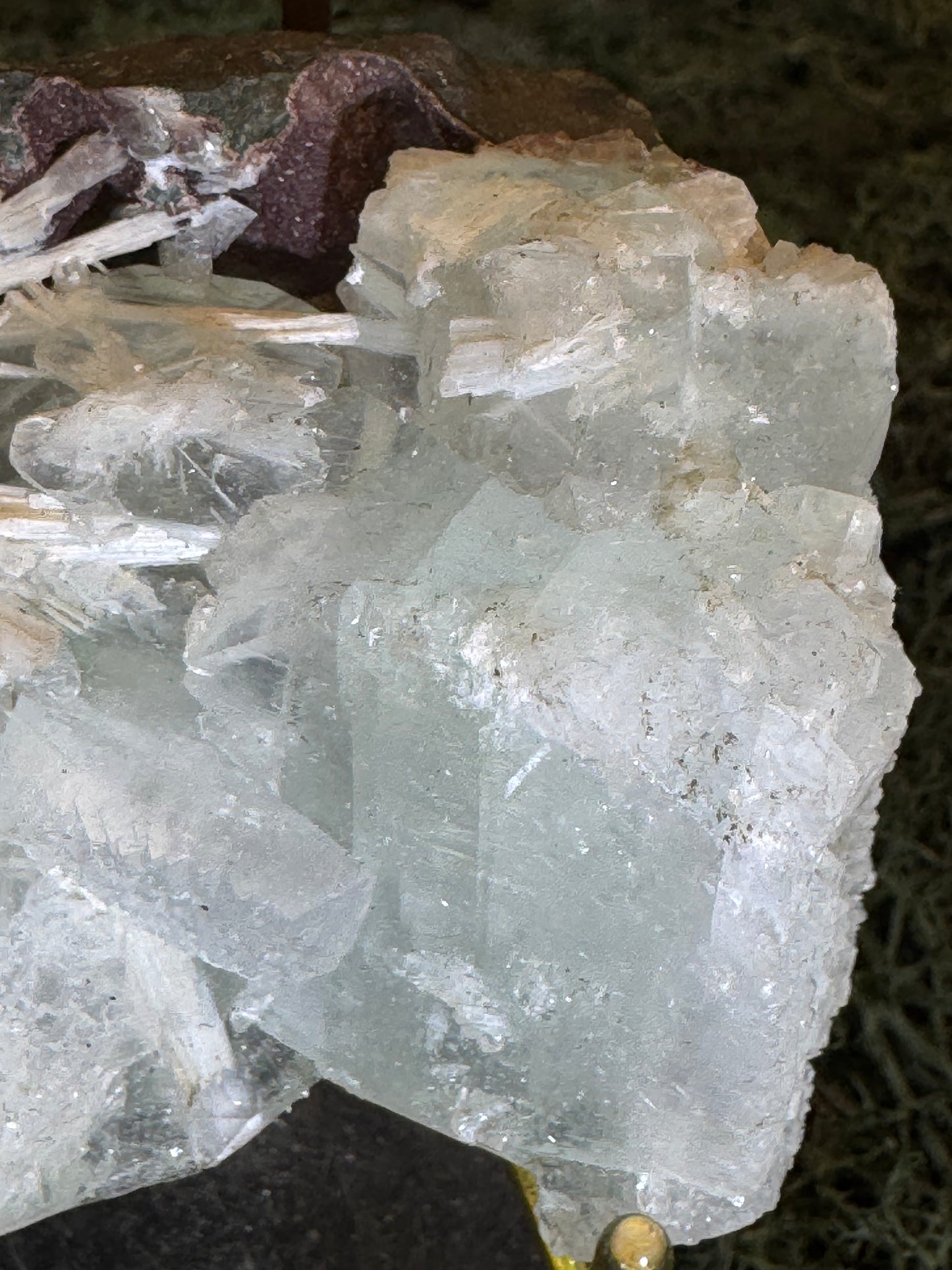 Grüner Apophyllit mit Hevlandit Cluster aus Maharashtra, Nashik pune, Indien (234g) - crystal paradise