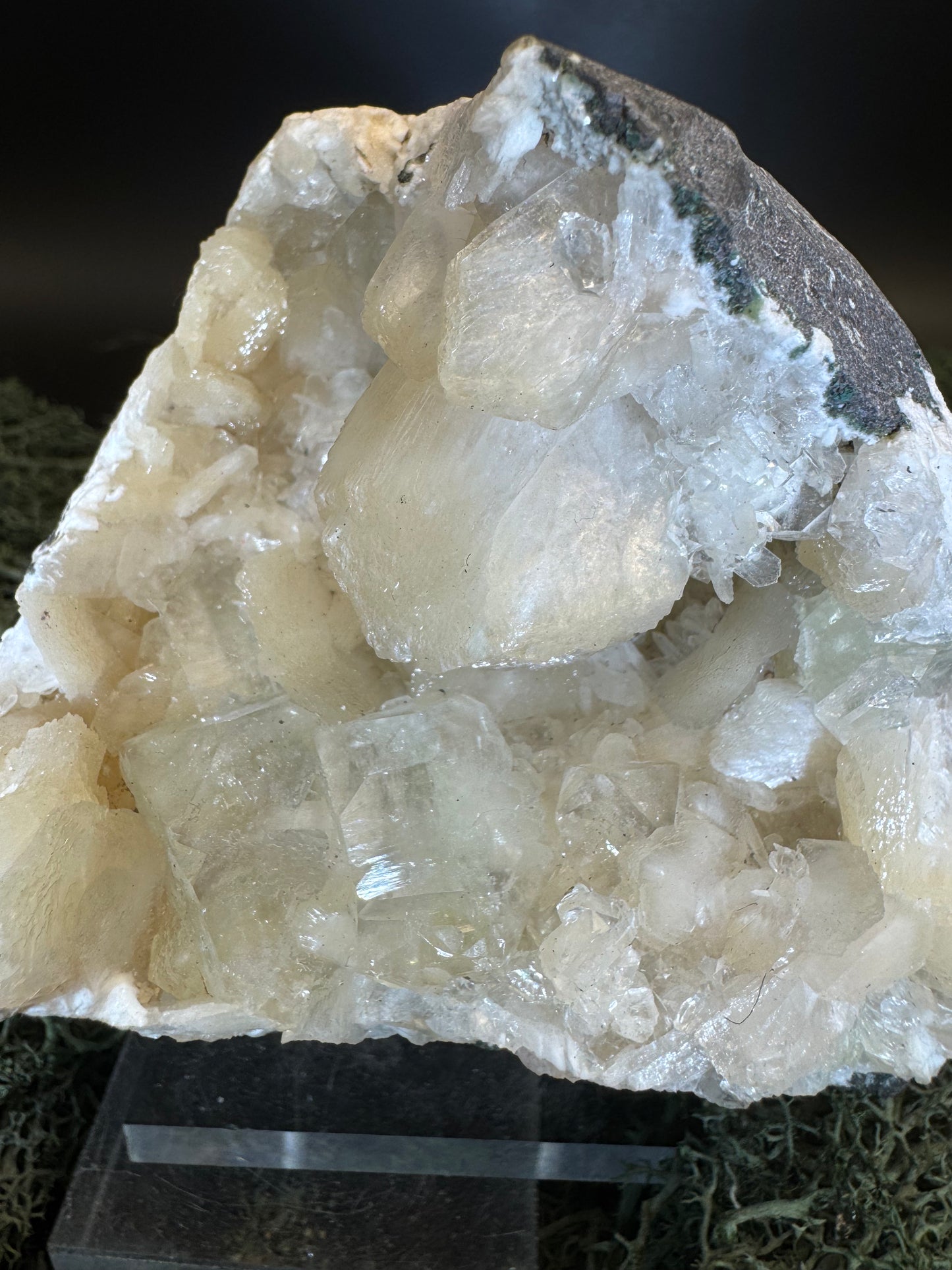 Grüner Apophyllit mit Stilbit Cluster aus Maharashtra, Nashik pune, Indien (536g) - crystal paradise