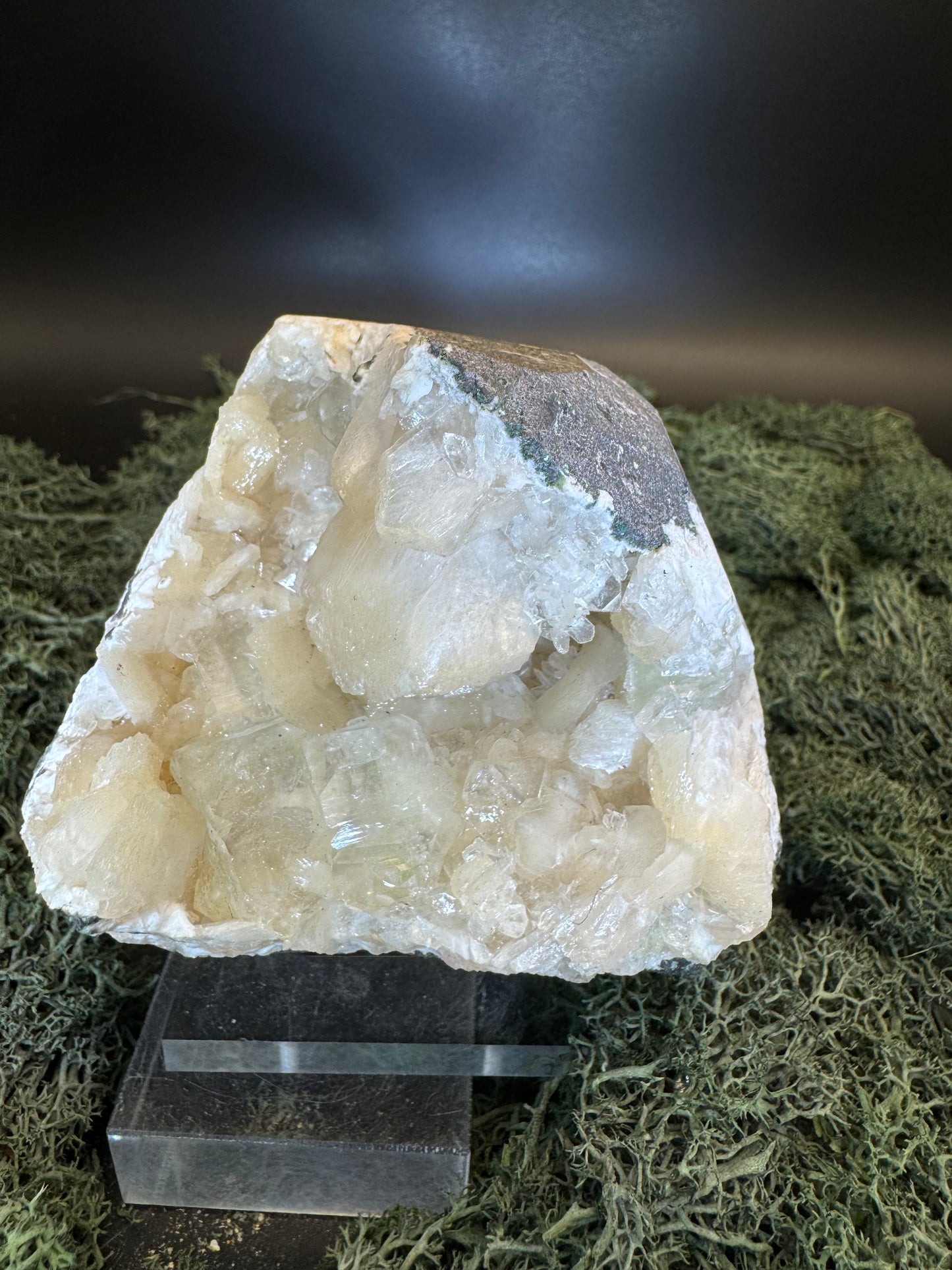 Grüner Apophyllit mit Stilbit Cluster aus Maharashtra, Nashik pune, Indien (536g) - crystal paradise