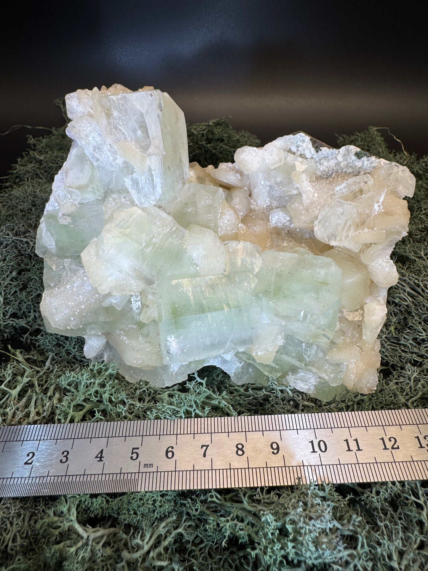 Grüner Apophyllit mit Stilbit Cluster aus Maharashtra, Nashik pune, Indien (1260g) - große Kristalle - crystal paradise