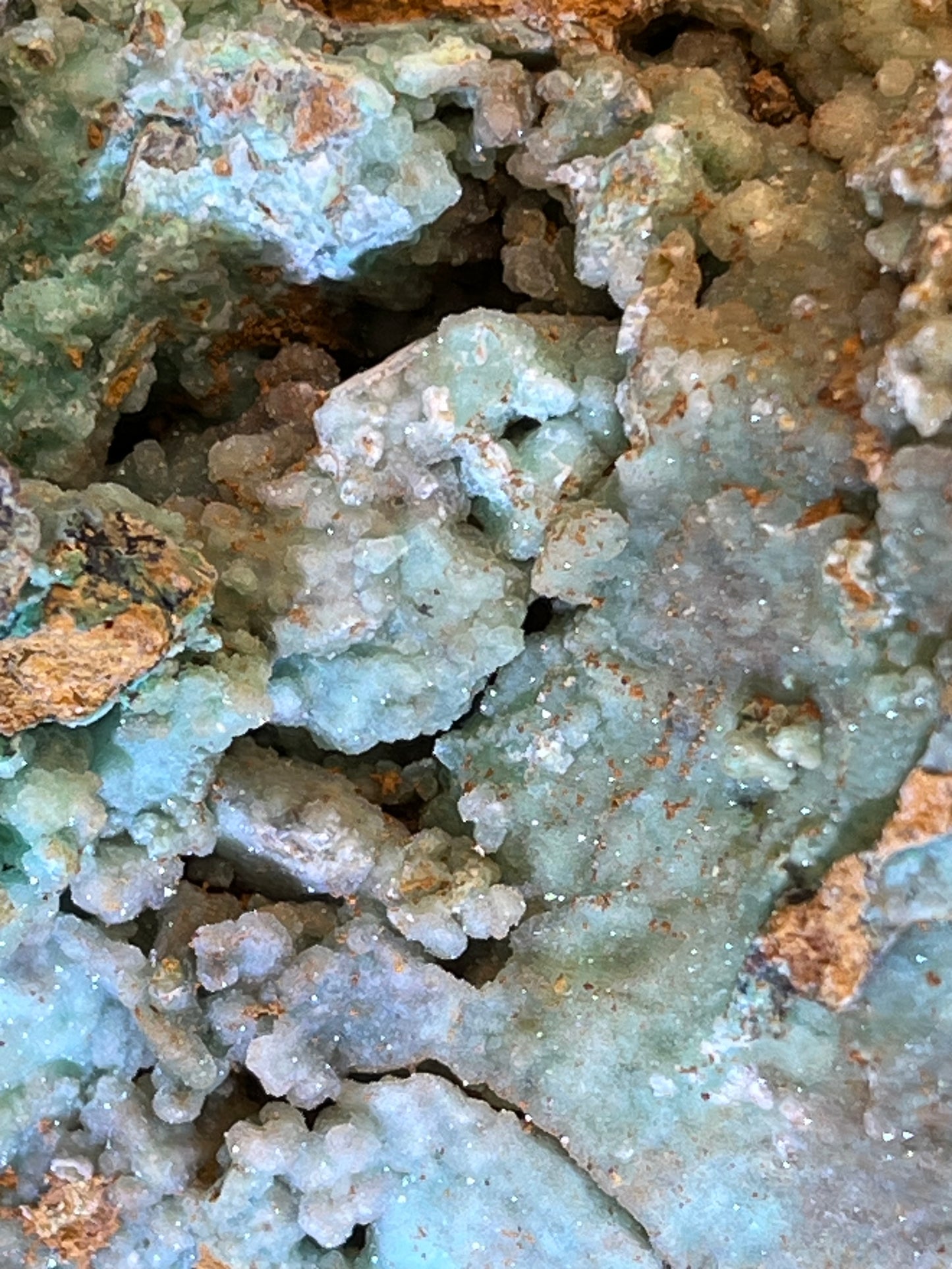 Smithsonit aus Indonesien (842g) - XXL Stufe - glitzernde grüne Kristalle - crystal paradise