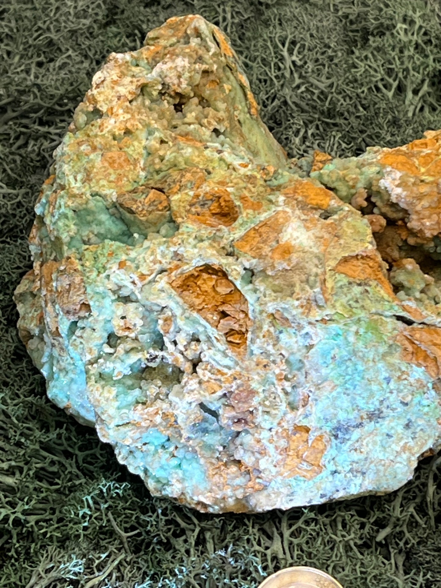 Smithsonit aus Indonesien (842g) - XXL Stufe - glitzernde grüne Kristalle - crystal paradise