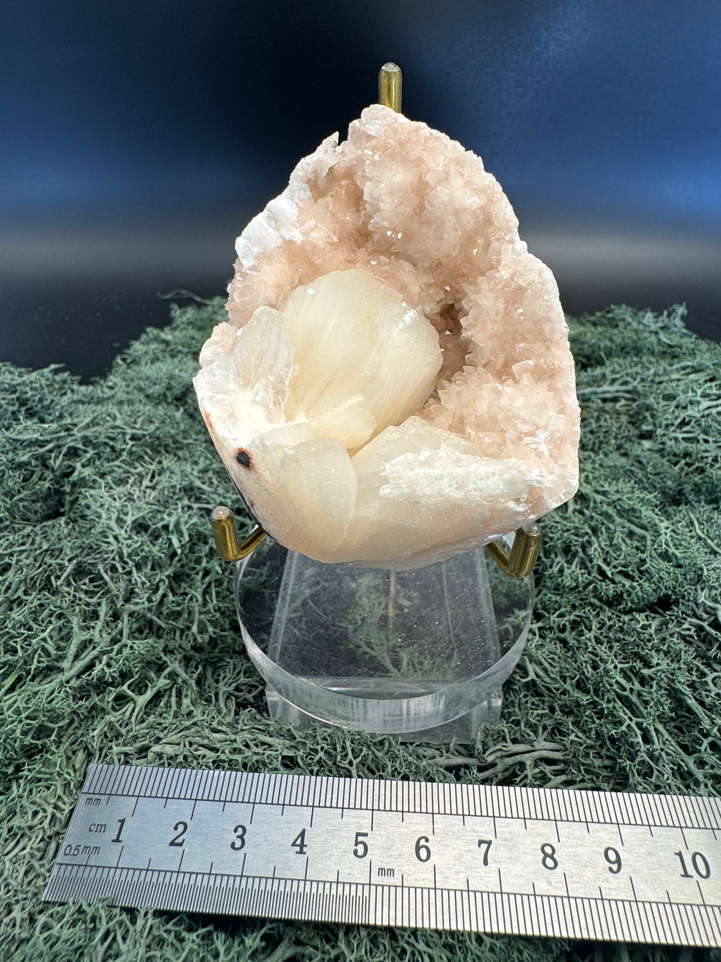 Heulandit / Euzeolit Geode mit Stilbit aus Maharashtra, Nashik pune, Indien (179g) - crystal paradise