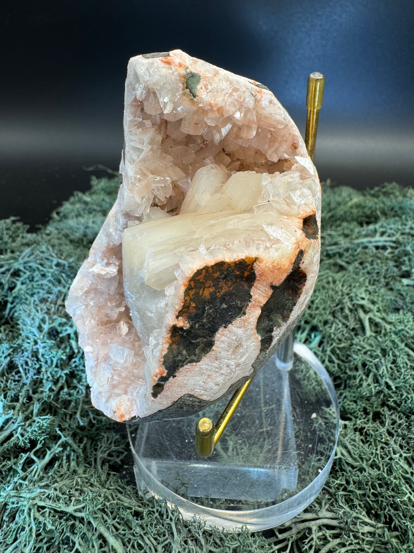 Heulandit / Euzeolit Geode mit Stilbit aus Maharashtra, Nashik pune, Indien (256g) - crystal paradise