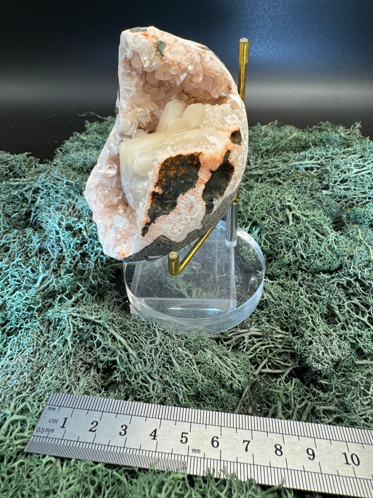 Heulandit / Euzeolit Geode mit Stilbit aus Maharashtra, Nashik pune, Indien (256g) - crystal paradise