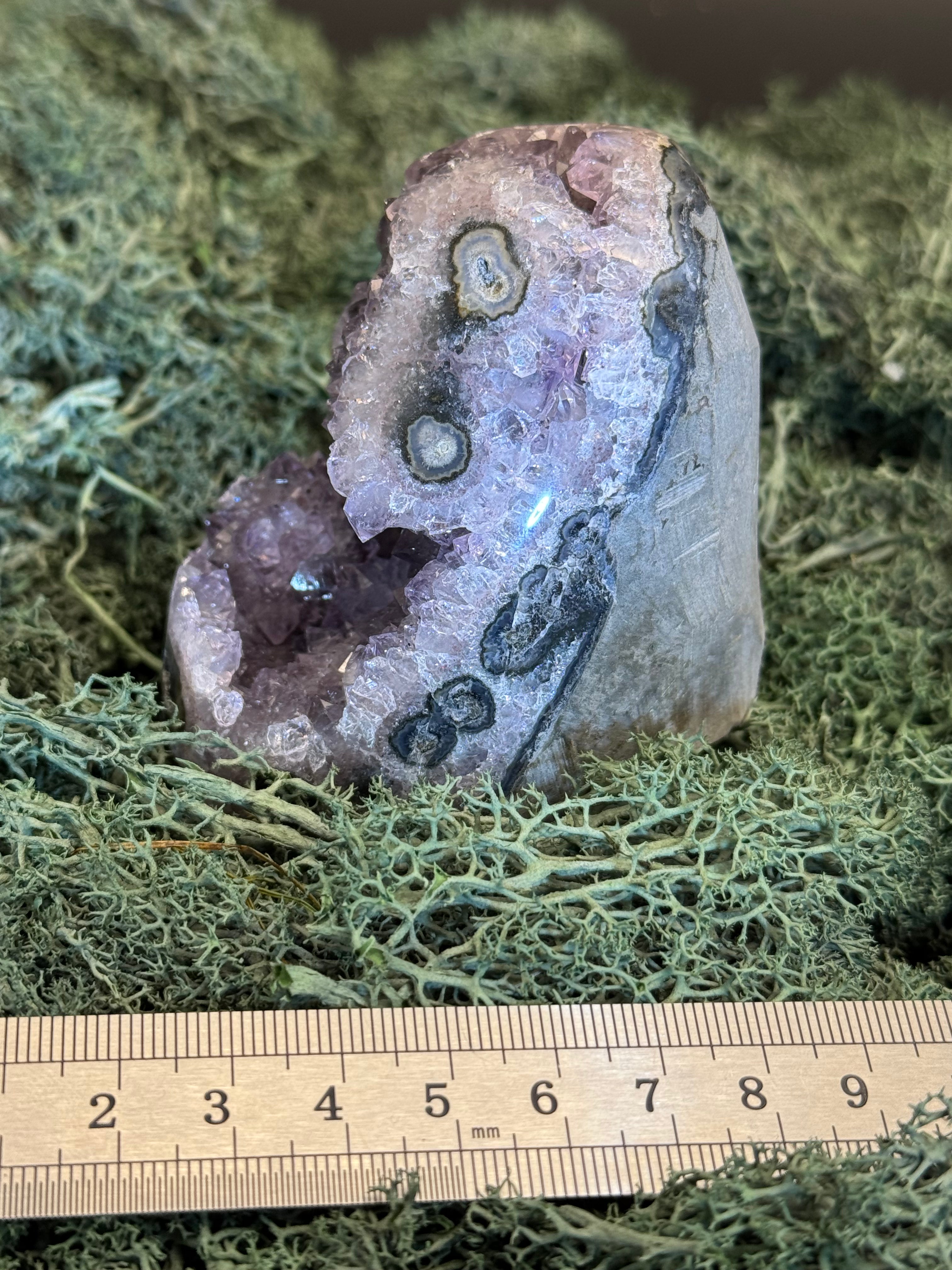 Achatisierter Amethyst Druse aus Uruguay (363g) - dunke Amethyste mit schöner Druzybildung - crystal paradise