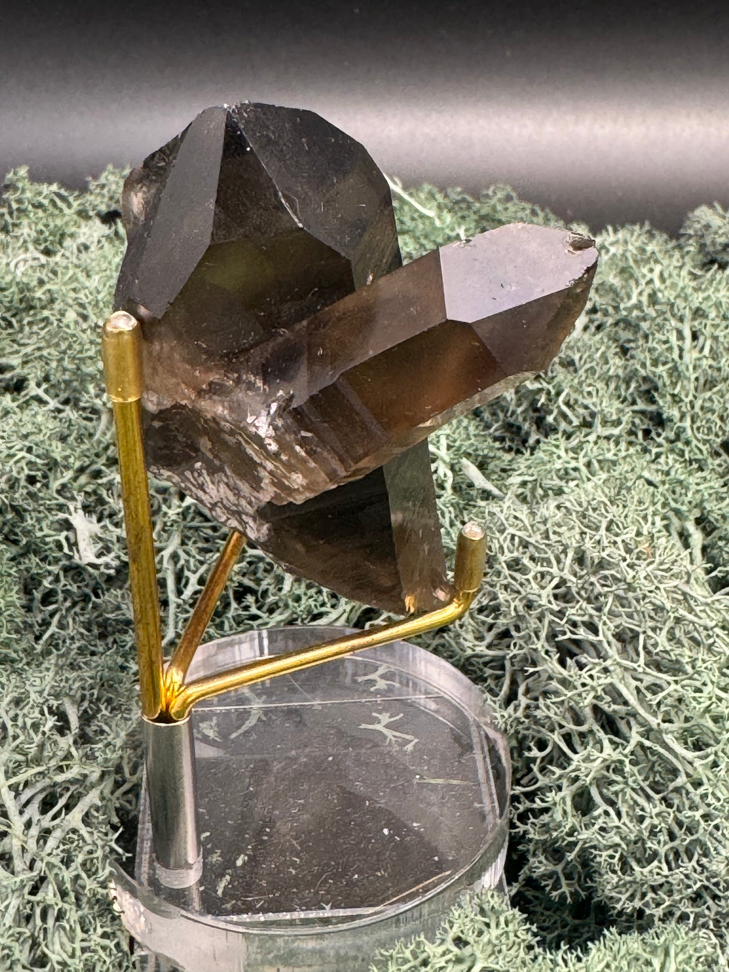 Rauchquarz Handstufe aus Brasilien (141g) - schöne dunkle Kristalle - crystal paradise