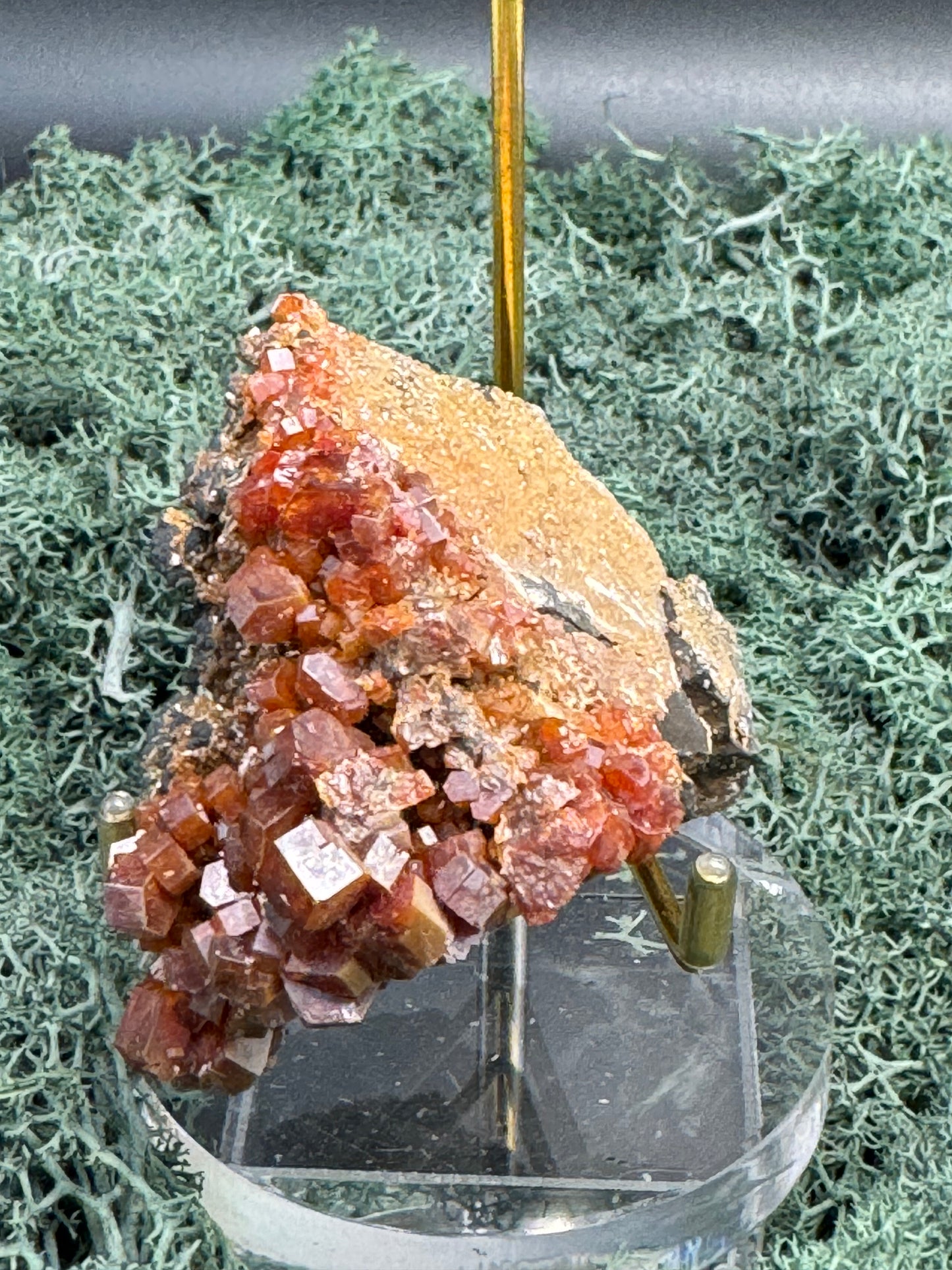 Vanadenit Stufe aus Marokko (202g) - super schöne große rote Kristalle - crystal paradise