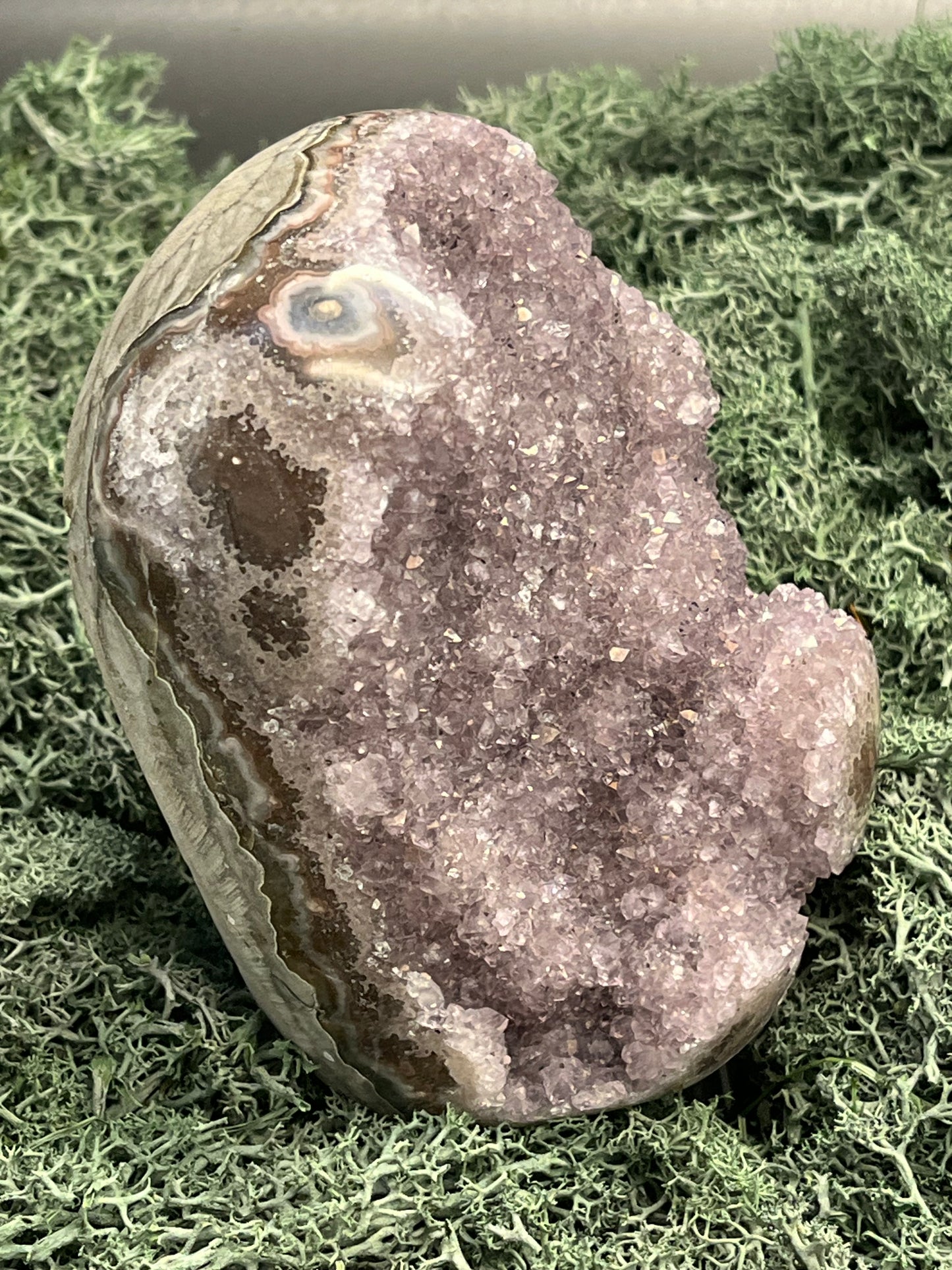 Achatisierter Amethyst Druse aus Uruguay (896g) - schöner Achatisierungen - crystal paradise