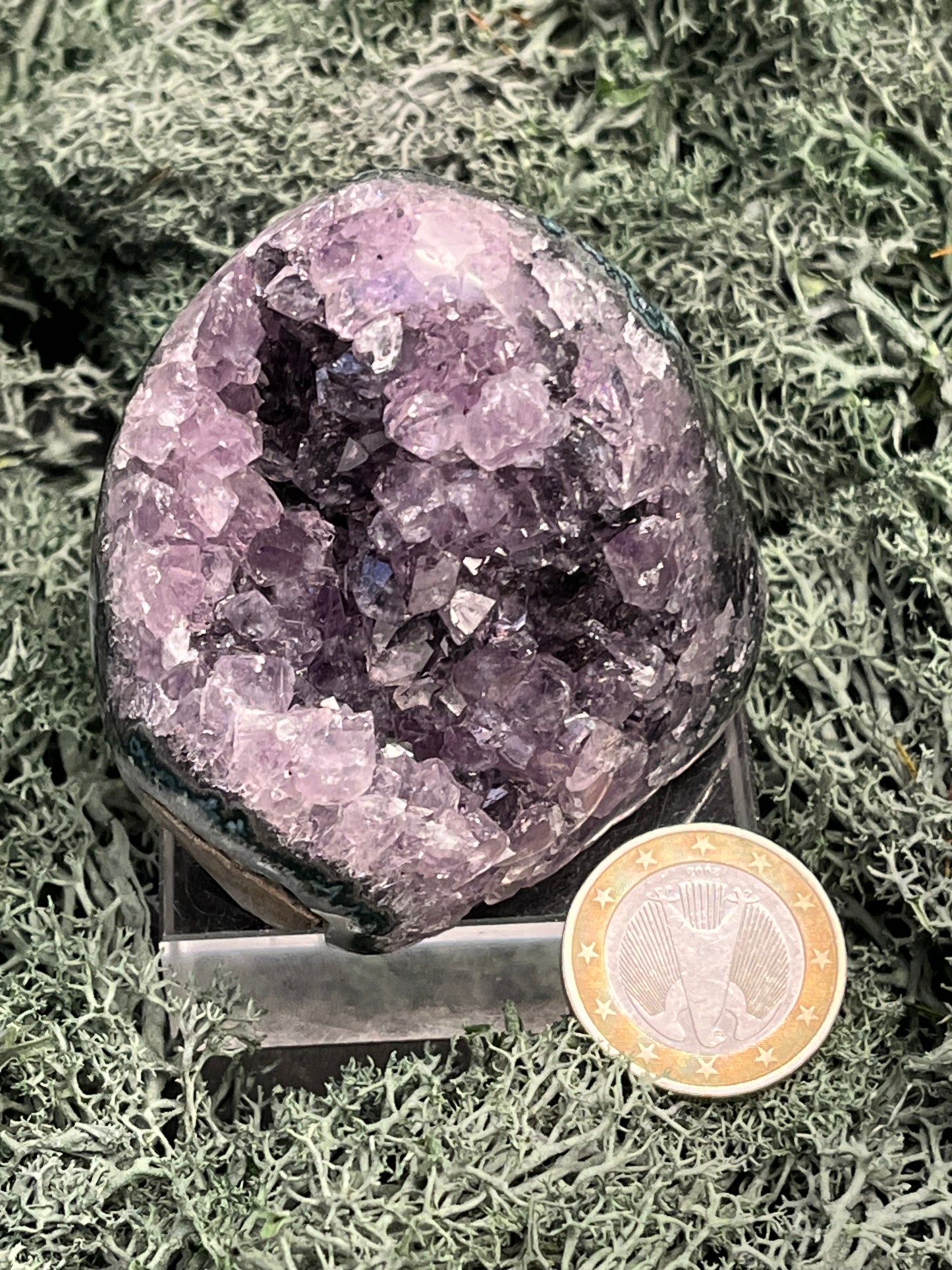 Achatisierte Amethyst Druse aus Uruguay (173g) - schöne dunkle Kristalle und Druzy - crystal paradise