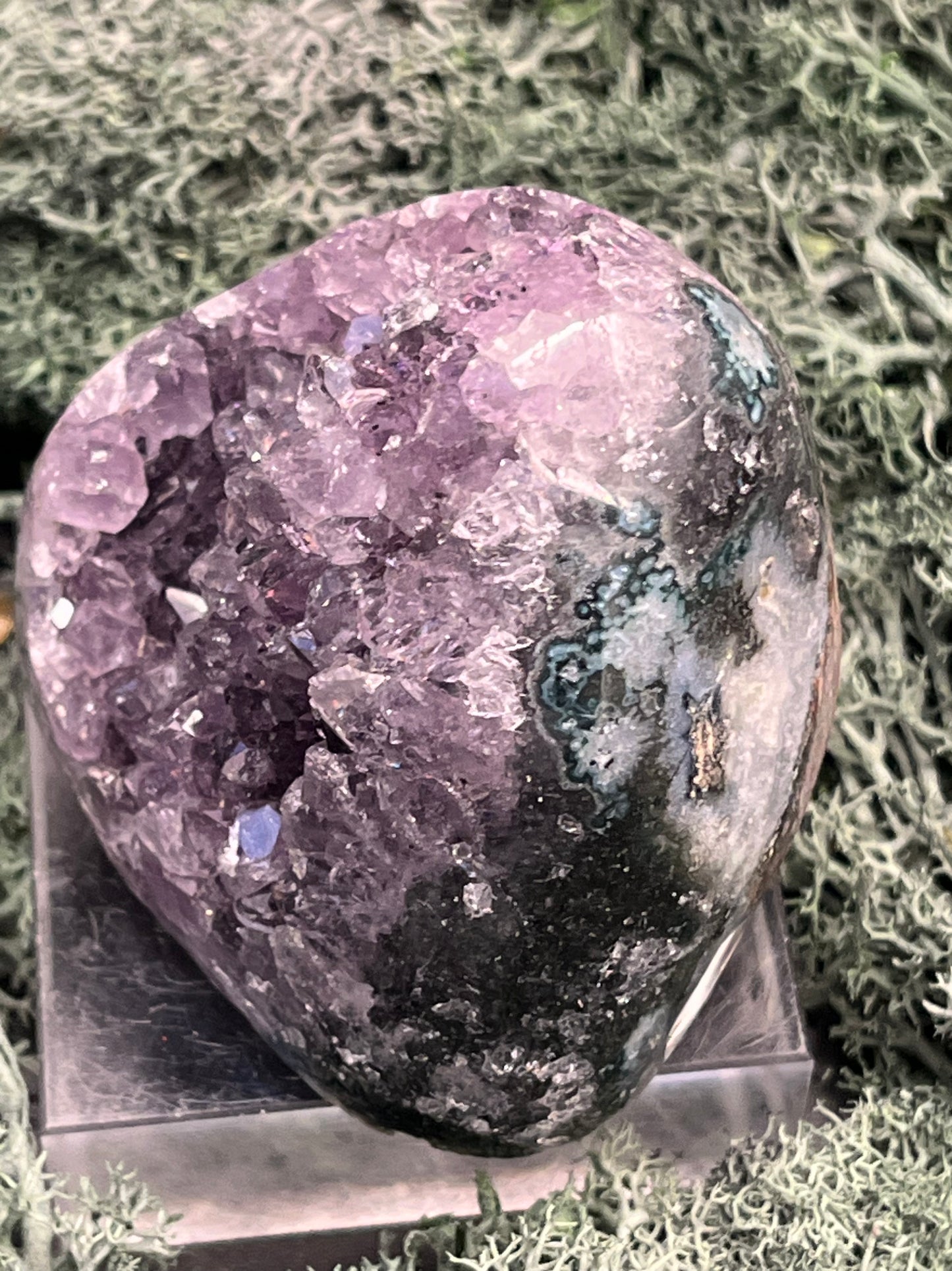 Achatisierte Amethyst Druse aus Uruguay (173g) - schöne dunkle Kristalle und Druzy - crystal paradise