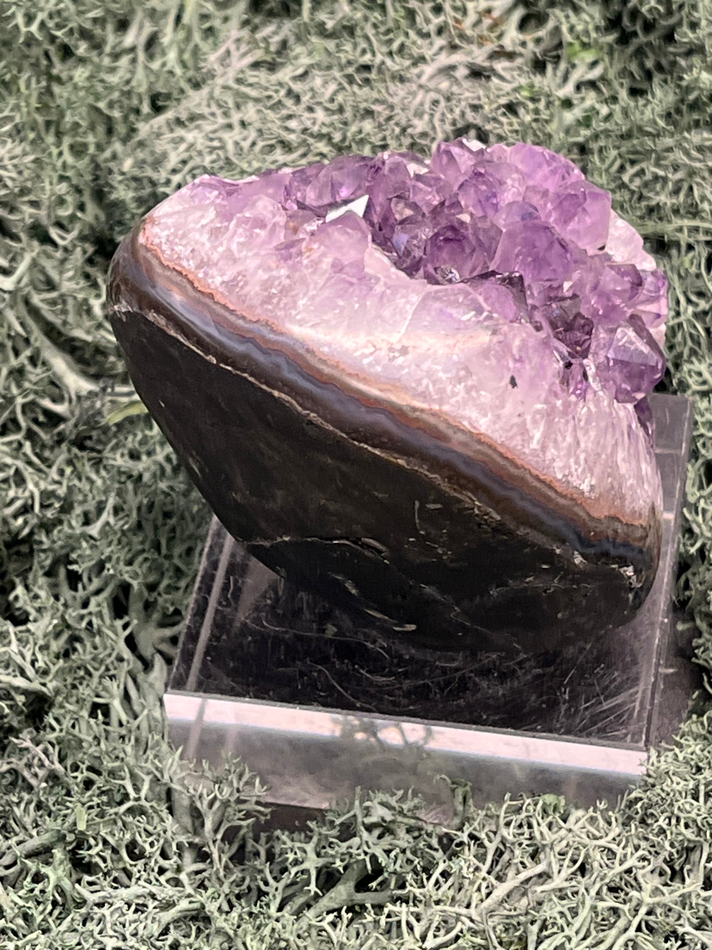 Achatisierte Amethyst Druse aus Uruguay (215g) - schöne Achatblume - crystal paradise