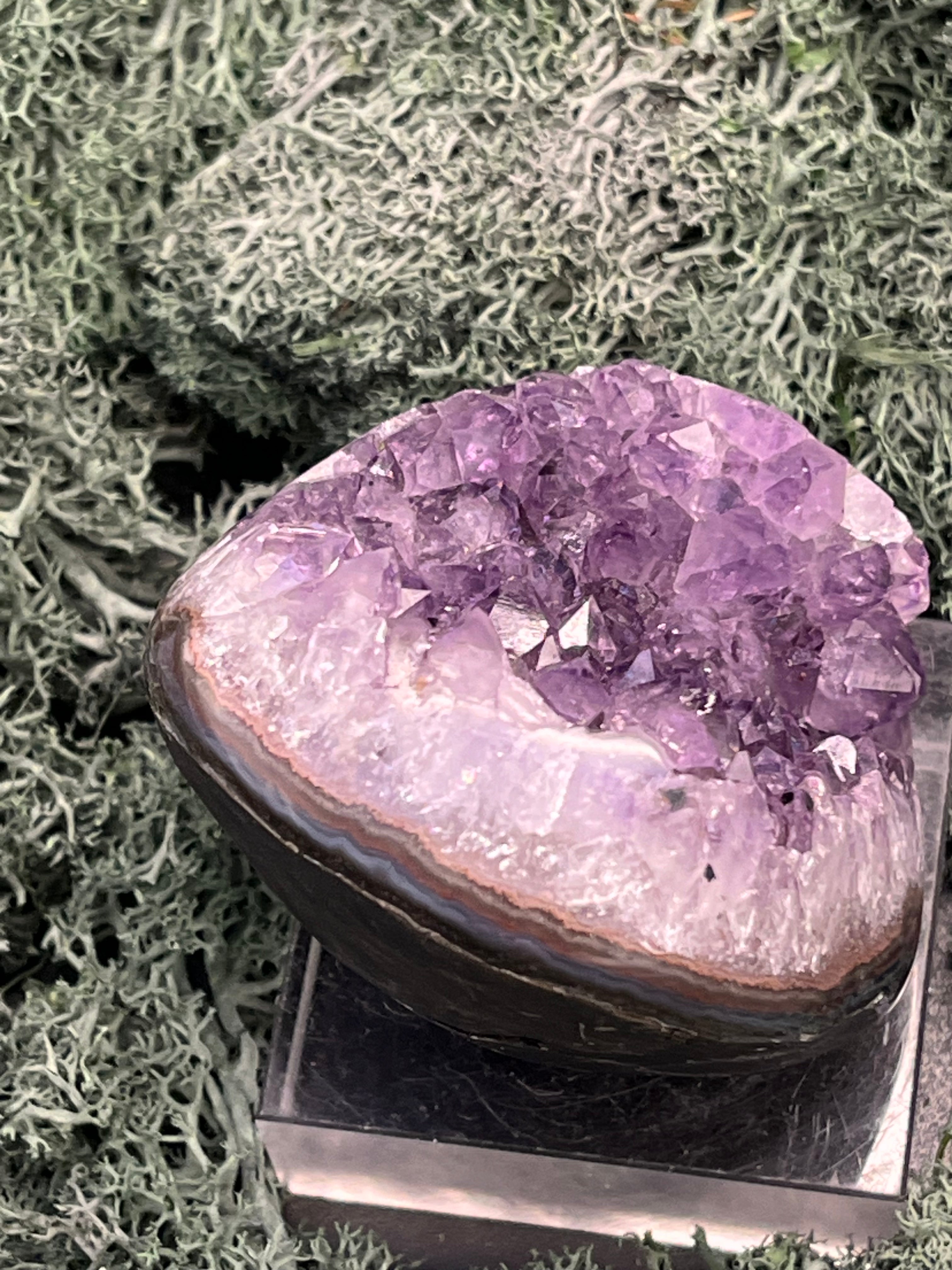 Achatisierte Amethyst Druse aus Uruguay (215g) - schöne Achatblume - crystal paradise