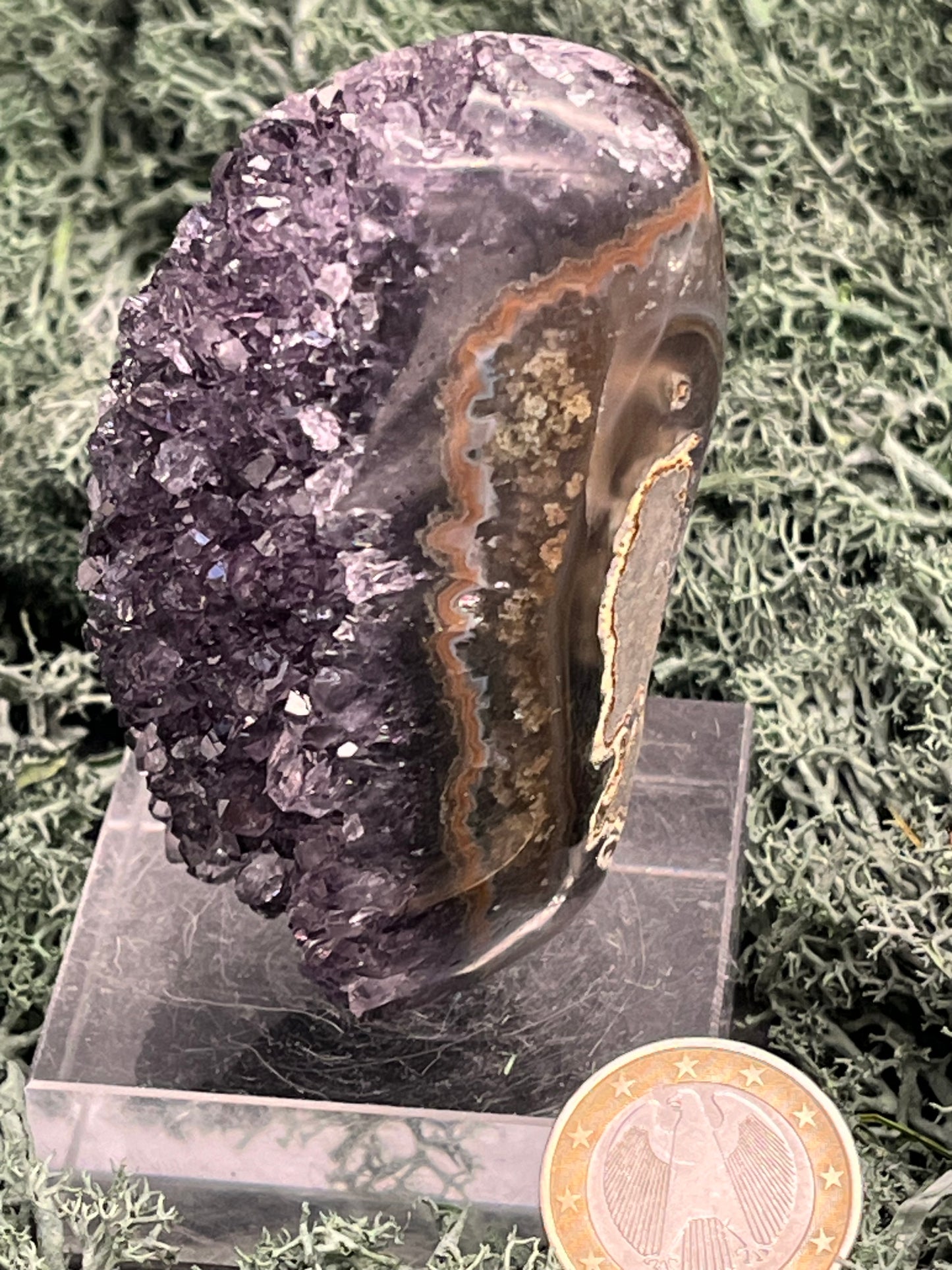 Achatisierte Amethyst Druse aus Uruguay (152g) - schöne dunkle Kristalle - crystal paradise