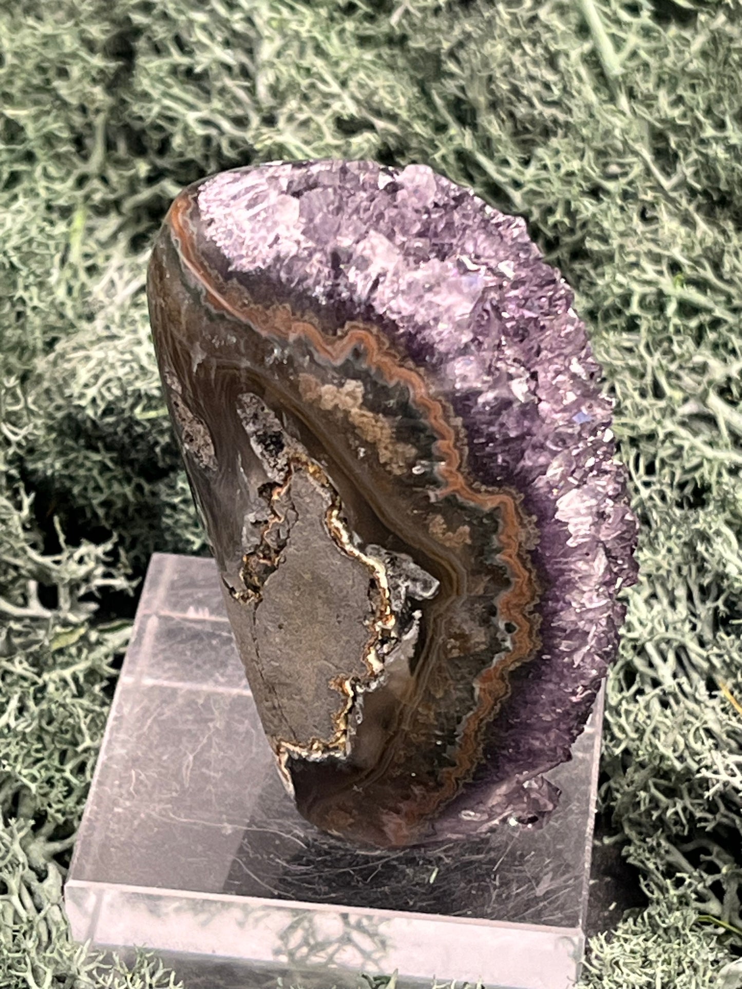 Achatisierte Amethyst Druse aus Uruguay (152g) - schöne dunkle Kristalle - crystal paradise
