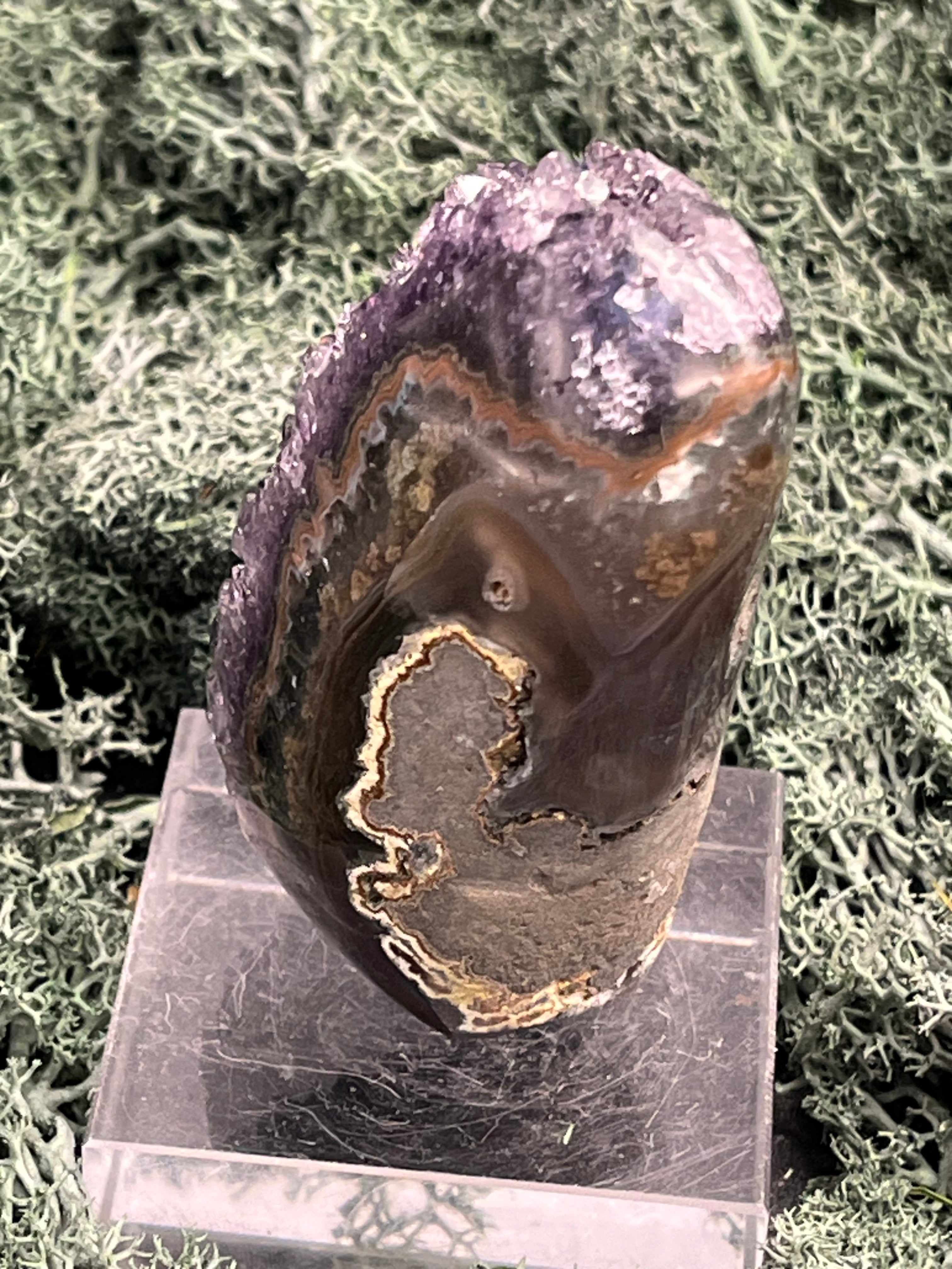Achatisierte Amethyst Druse aus Uruguay (152g) - schöne dunkle Kristalle - crystal paradise
