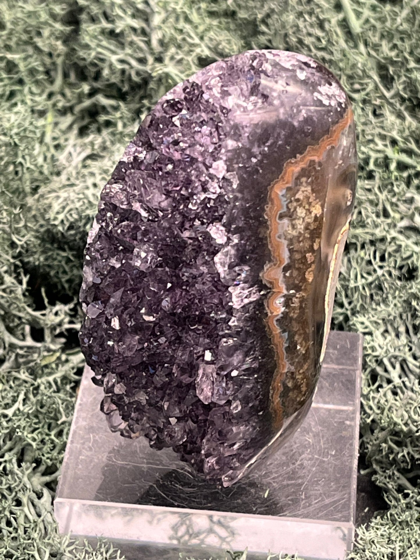 Achatisierte Amethyst Druse aus Uruguay (152g) - schöne dunkle Kristalle - crystal paradise