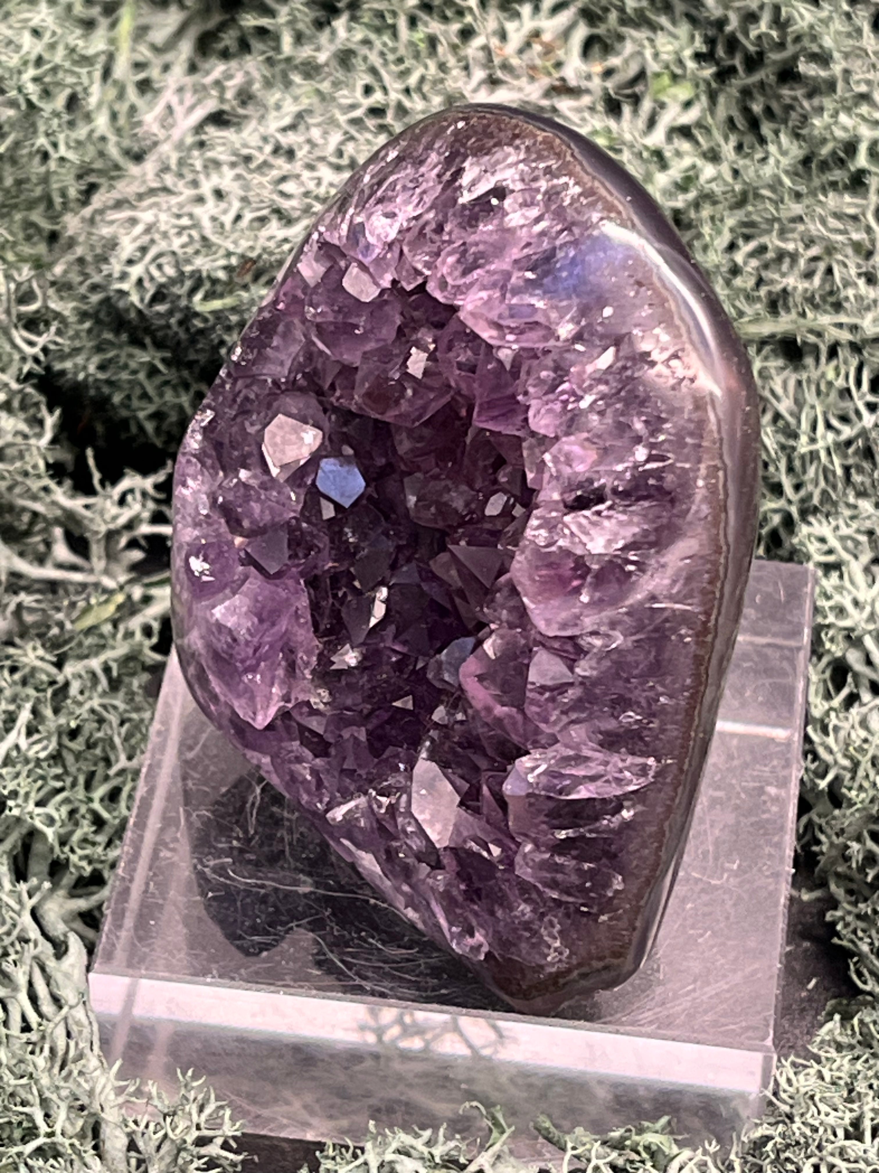 Achatisierte Amethyst Druse aus Uruguay (112g) - schöne dunkle Kristalle - crystal paradise