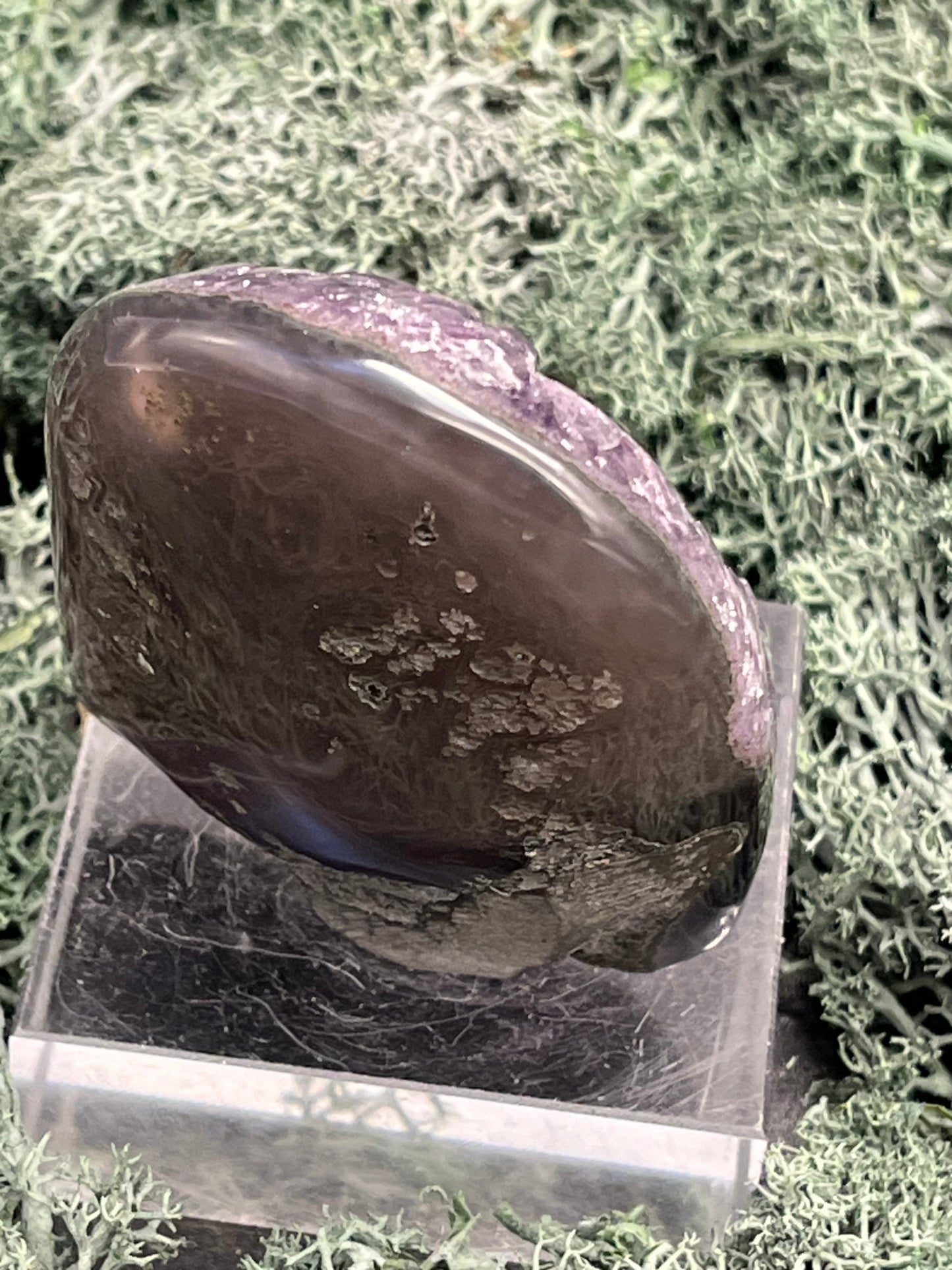 Achatisierte Amethyst Druse aus Uruguay (112g) - schöne dunkle Kristalle - crystal paradise
