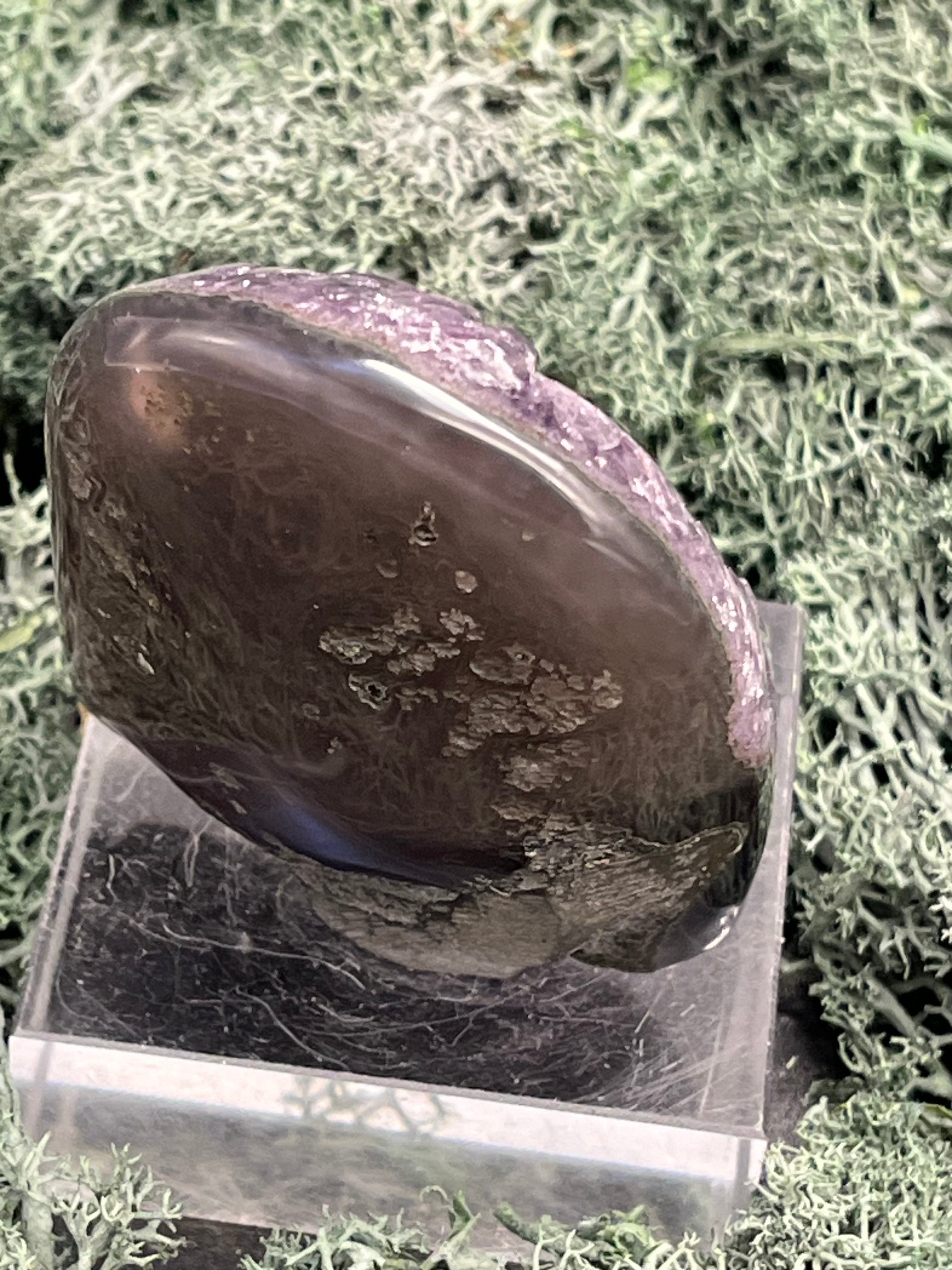 Achatisierte Amethyst Druse aus Uruguay (112g) - schöne dunkle Kristalle - crystal paradise