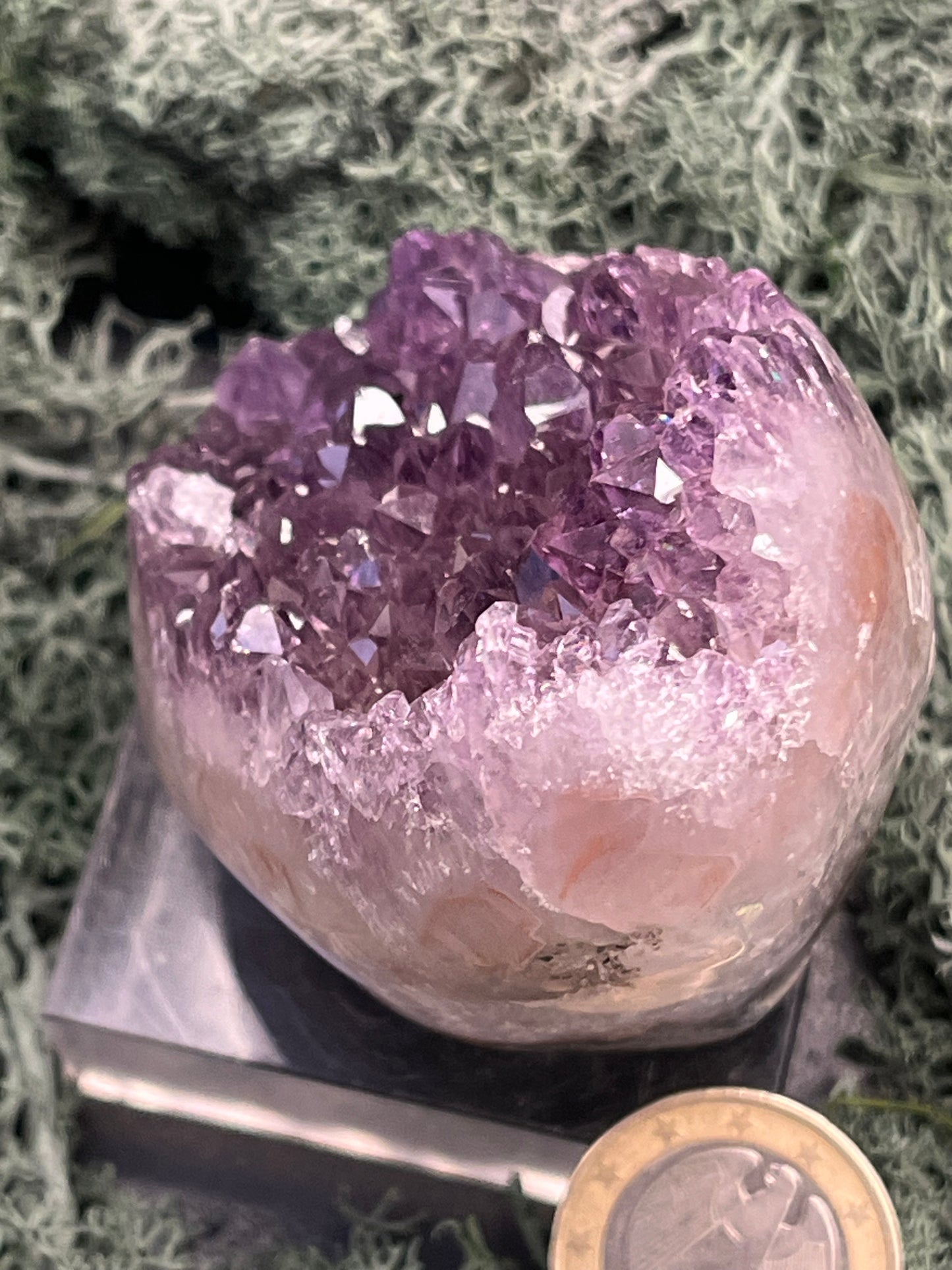 Achatisierte Amethyst Druse aus Uruguay (213g) - schöne hellviolette Kristalle - crystal paradise
