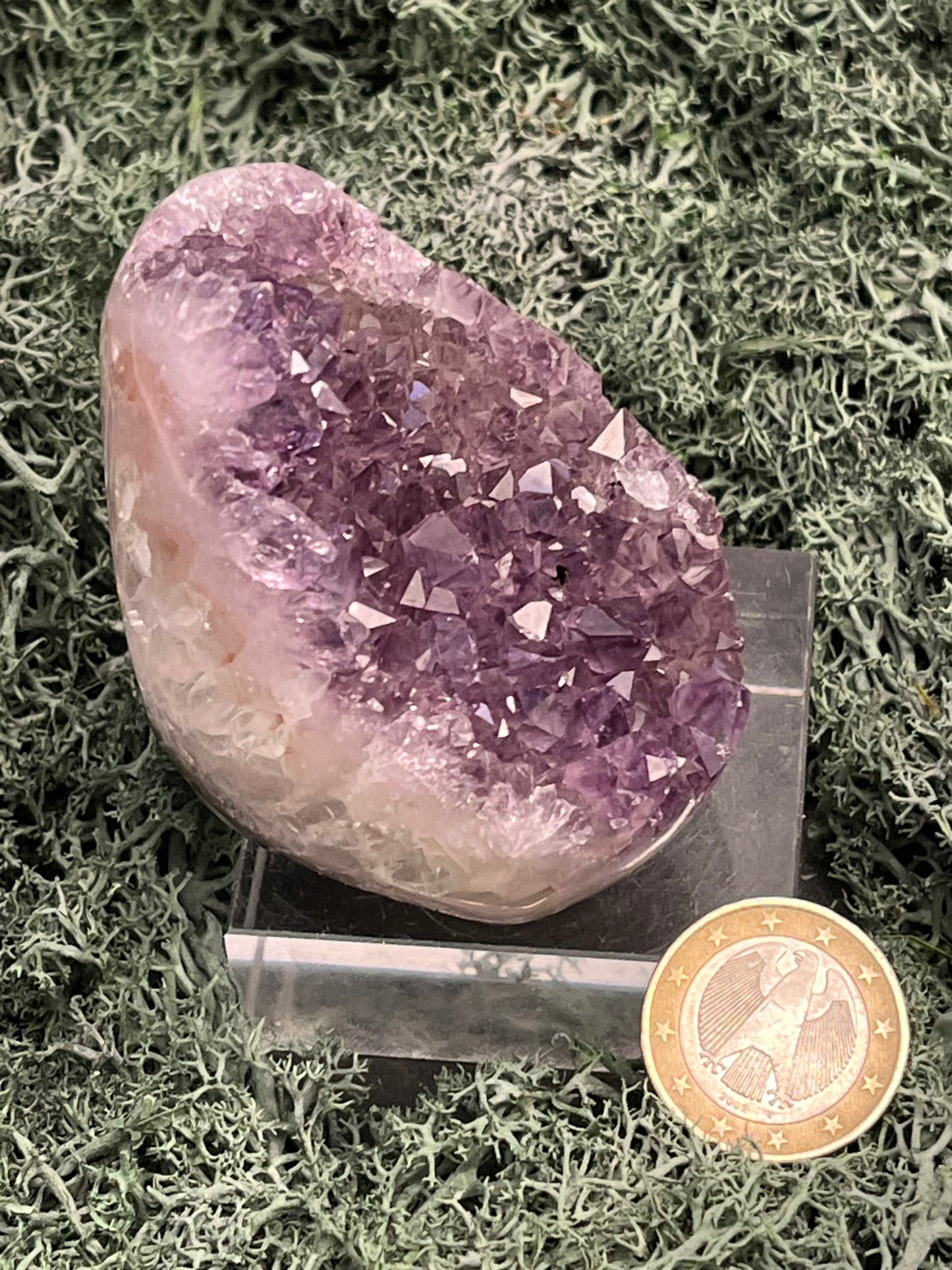 Achatisierte Amethyst Druse aus Uruguay (213g) - schöne hellviolette Kristalle - crystal paradise