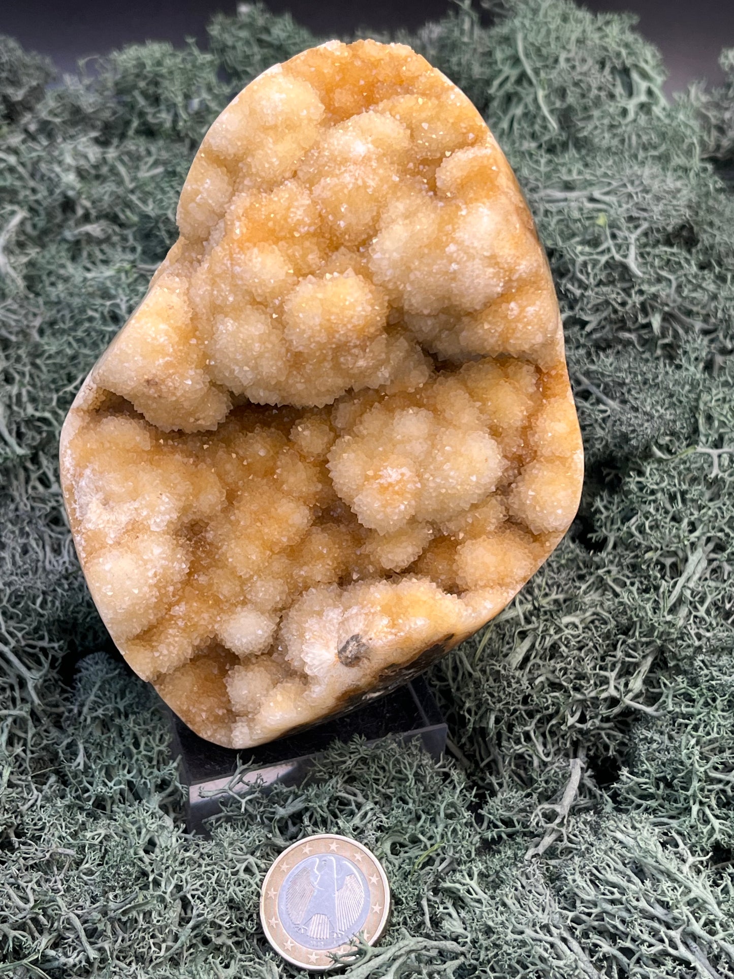 Gold-/beigefarbene Calcit Druzy Freeform aus Pakistan (978g) - super schöne Kugelkristalle und Druzys - crystal paradise