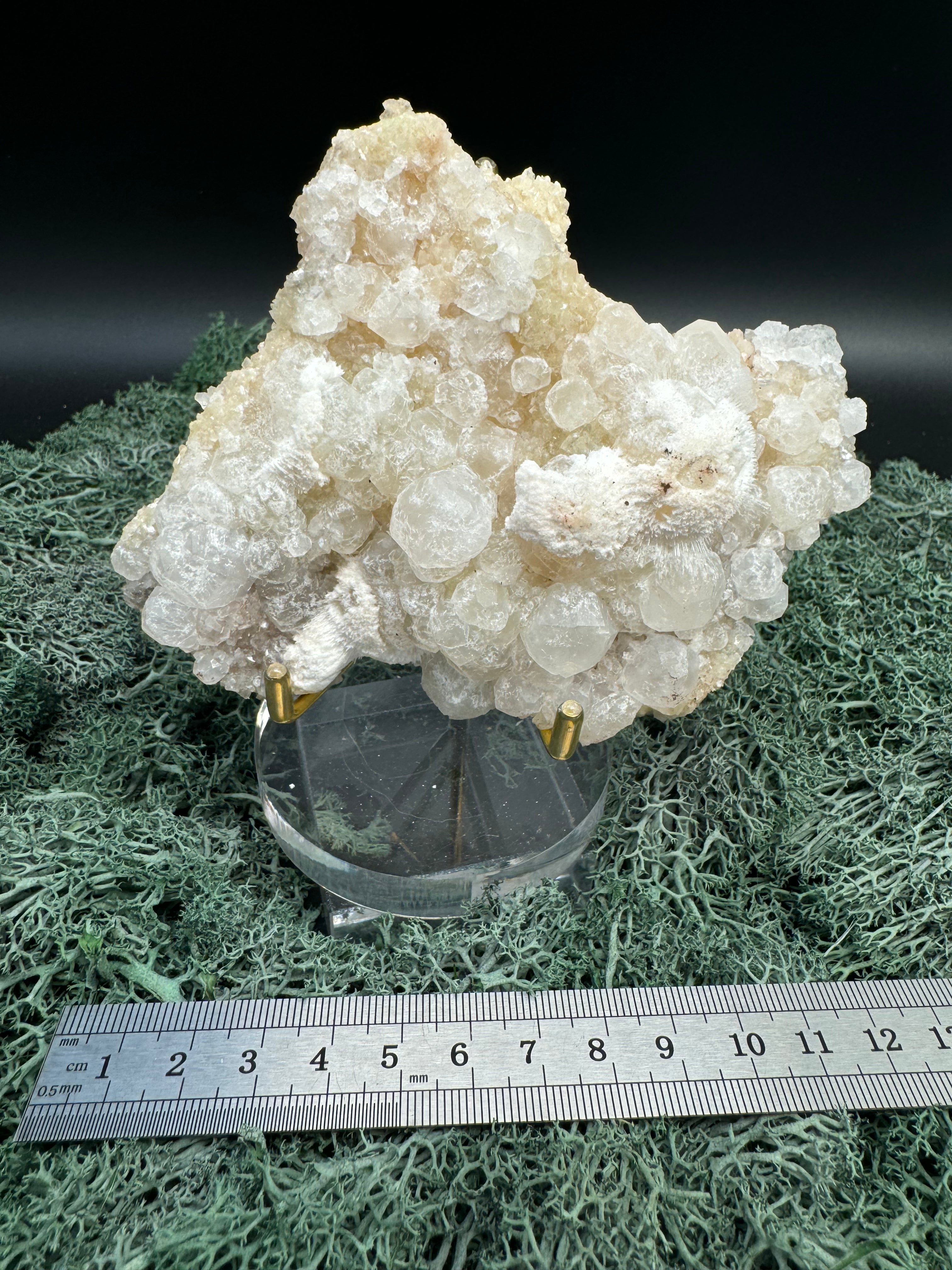 Okenit auf Calcit und Apophyllit Cluster aus Indien (233g) - crystal paradise