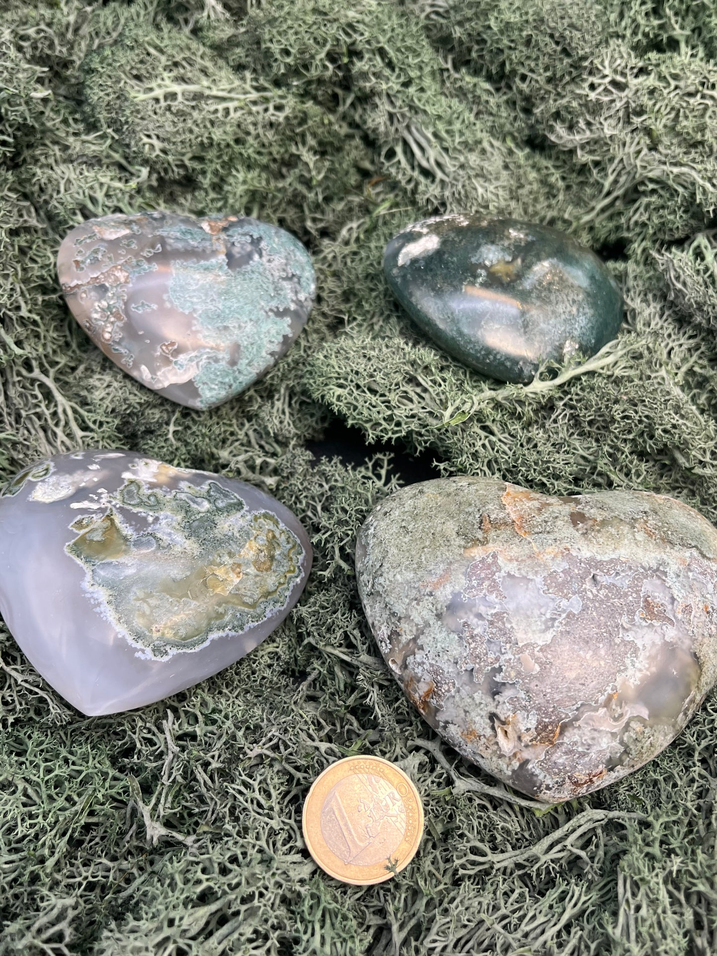 Deko: Herz aus Moosachat (Handschmeichler) (100-200g) - crystal paradise