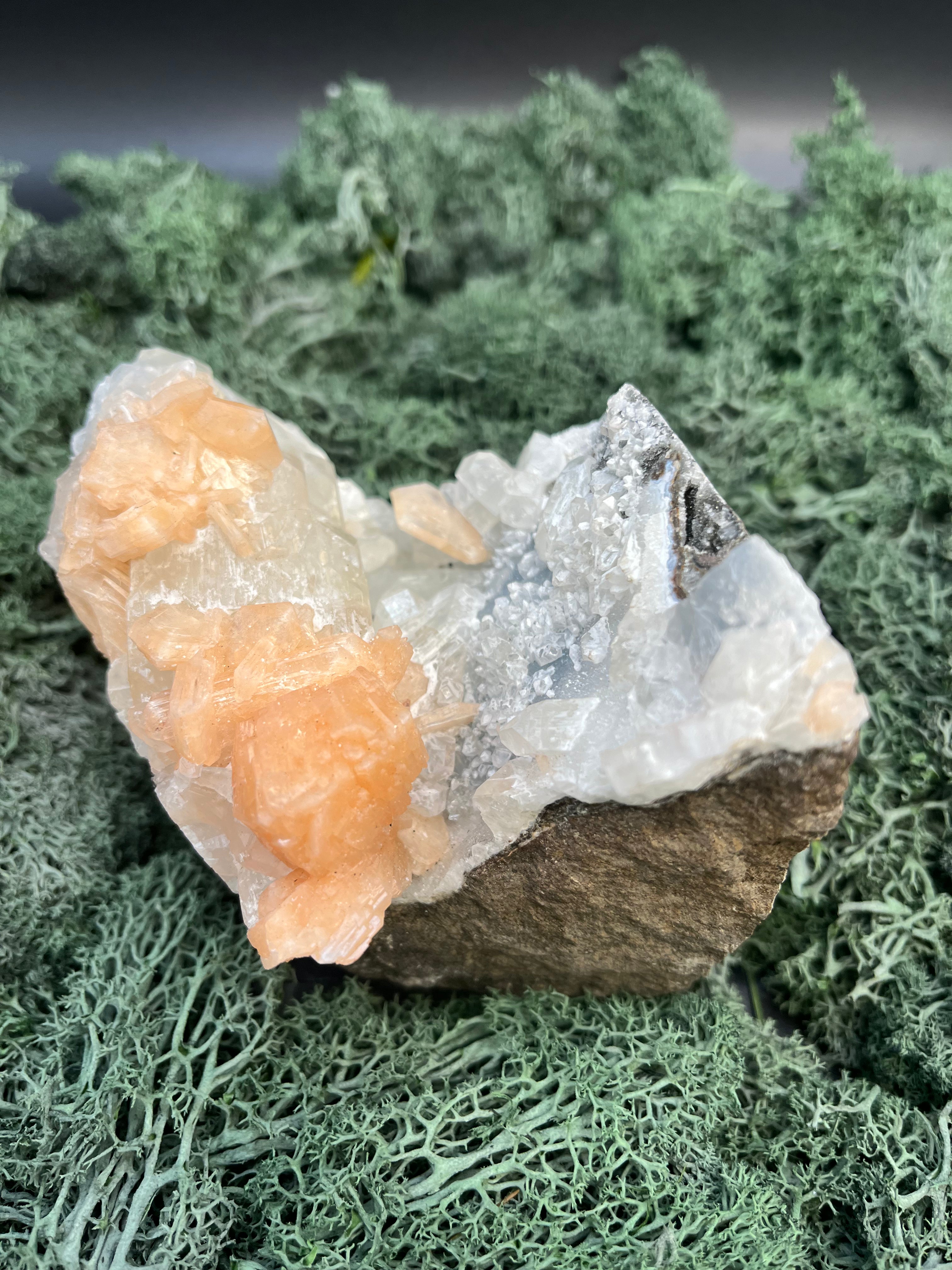 Apophyllit Stilbit Cluster aus Indien (639g) - crystal paradise