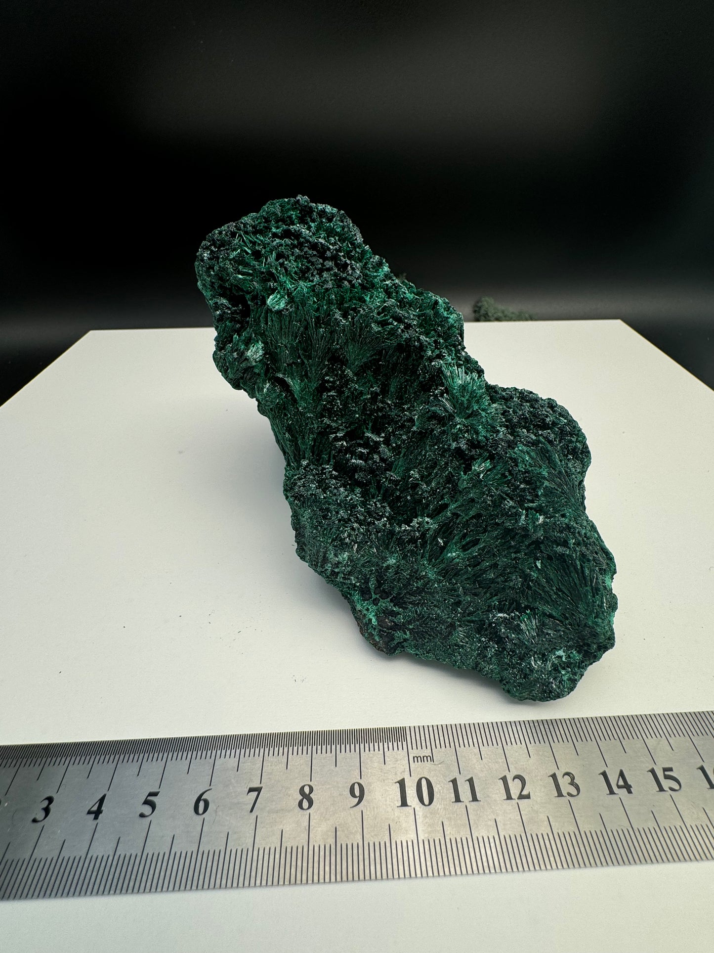 Malachit (fibrös) Großstufe aus dem Kongo (934g) - tiefgrün - crystal paradise