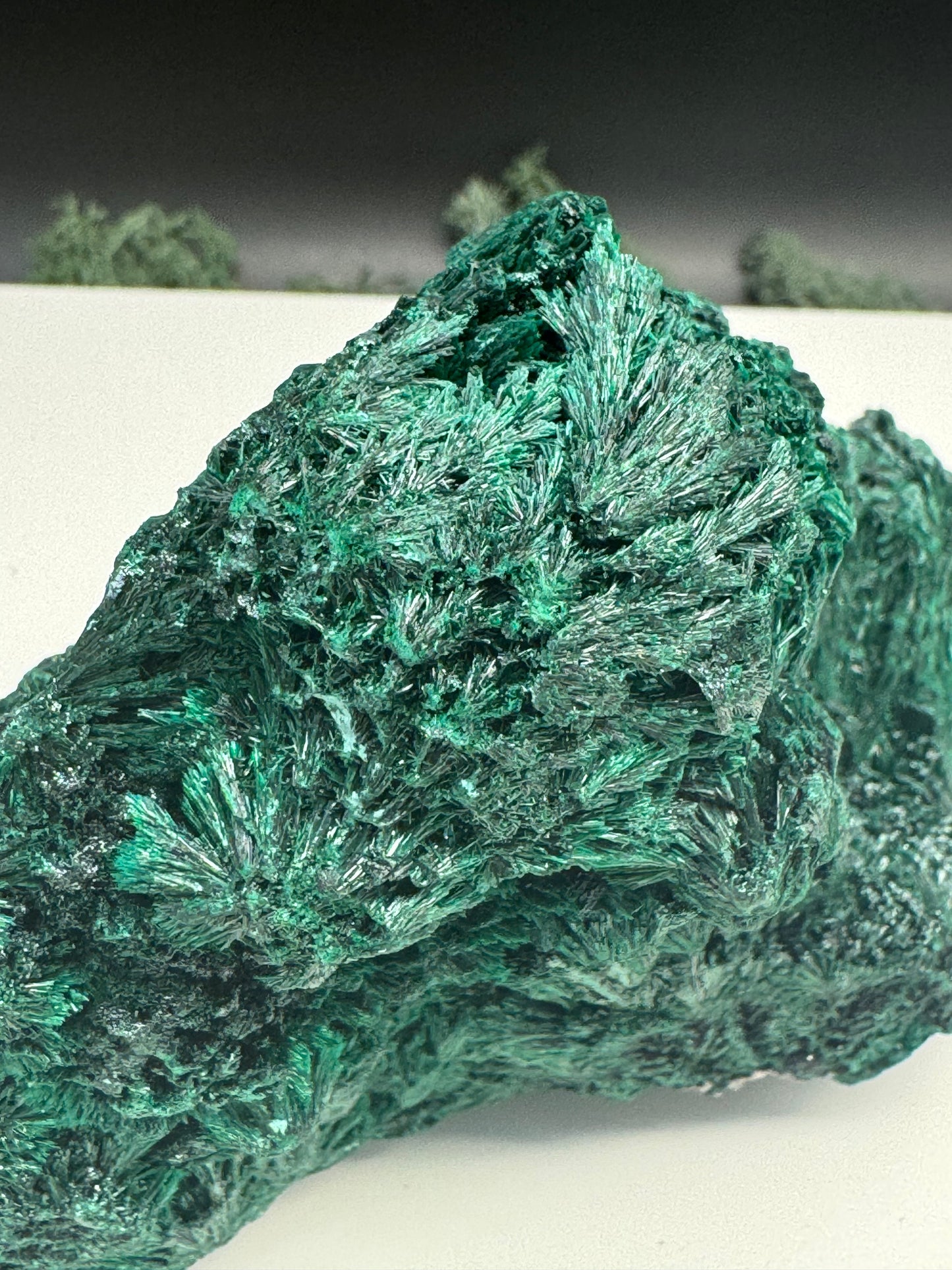 Malachit (fibrös) Großstufe aus dem Kongo (934g) - tiefgrün - crystal paradise