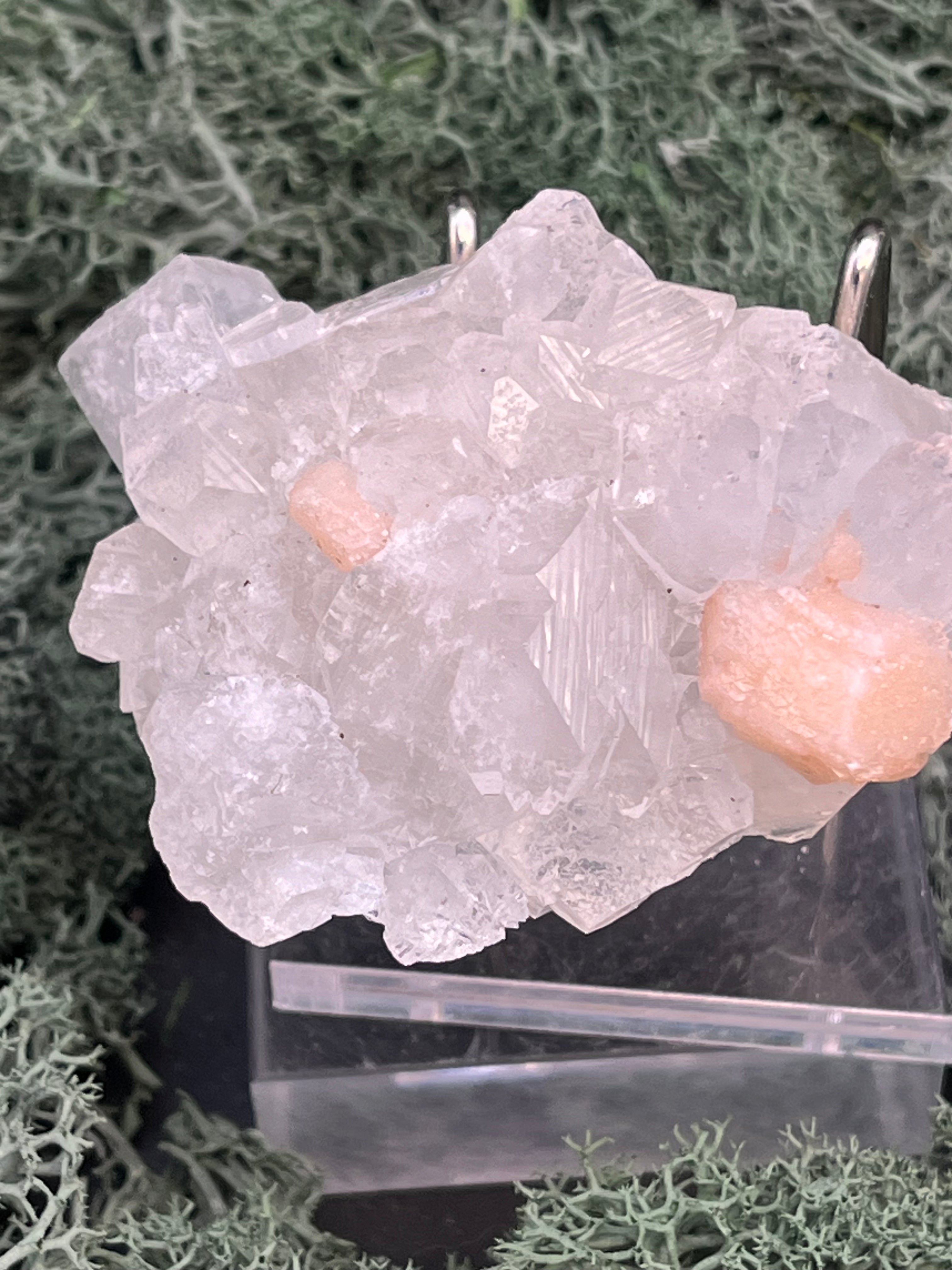 Apophyllit Stilbit Cluster aus Indien (96g) - crystal paradise