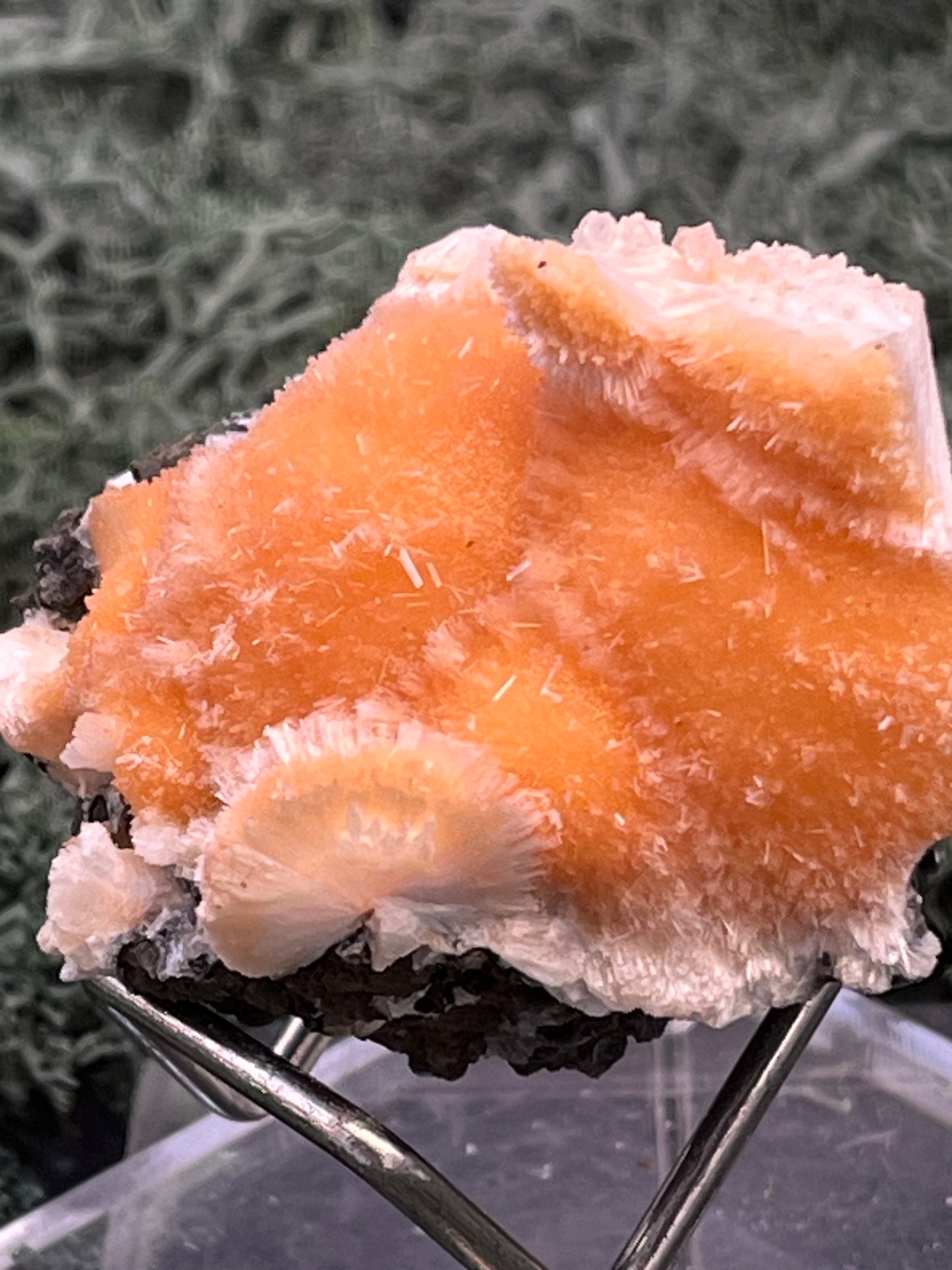 Thomsonit aus Indien (61g) - Stufe - leuchtend orange Farbe, auf Muttergestein - crystal paradise