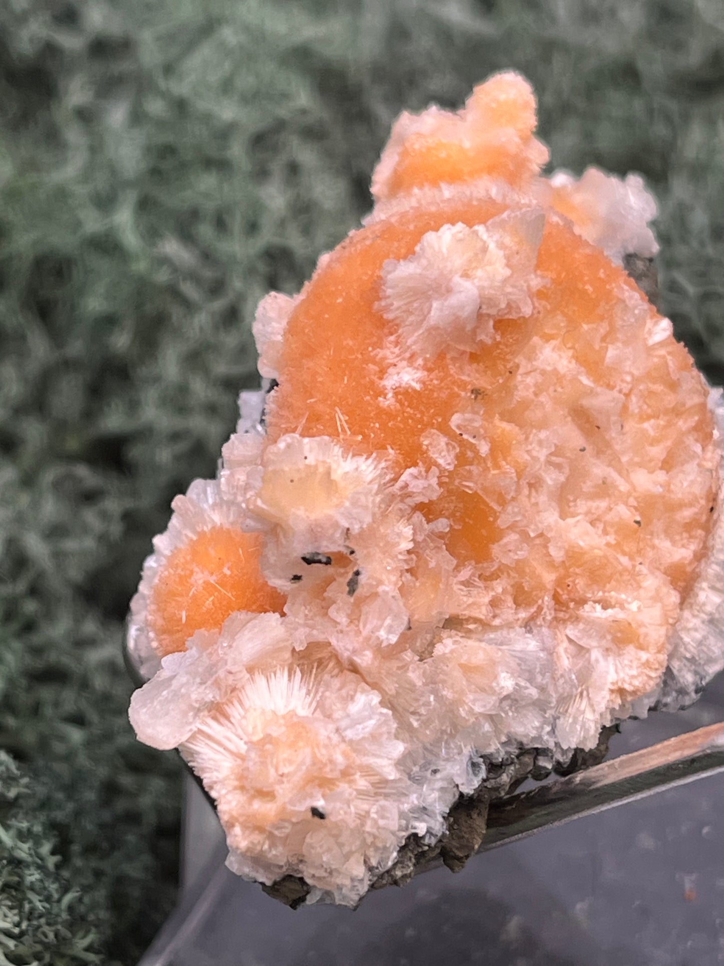 Thomsonit aus Indien (41g) - Stufe - leuchtend orange Farbe, schöne Kugelbildungen - crystal paradise